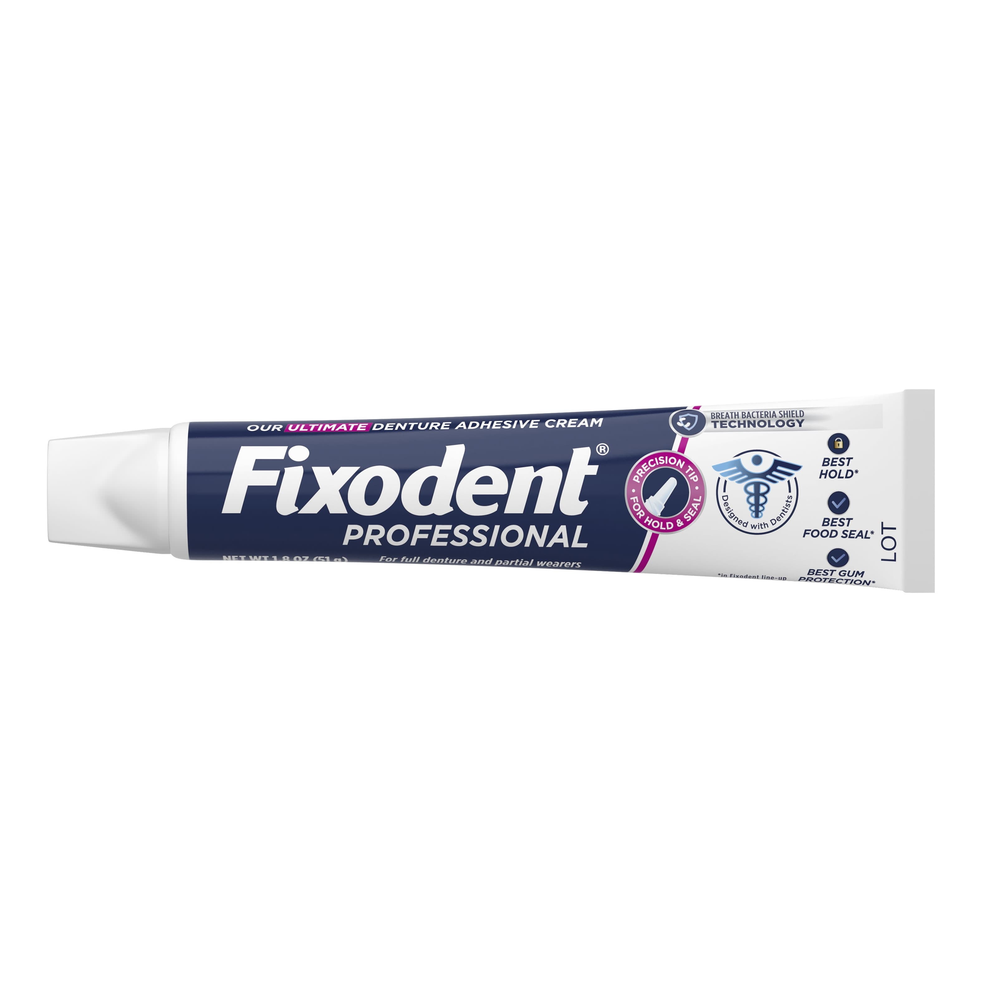 Fixodent Professional Ultimate Denture Adhesive Cream, 1.8 oz, Full & Partial Dentures - Image 2