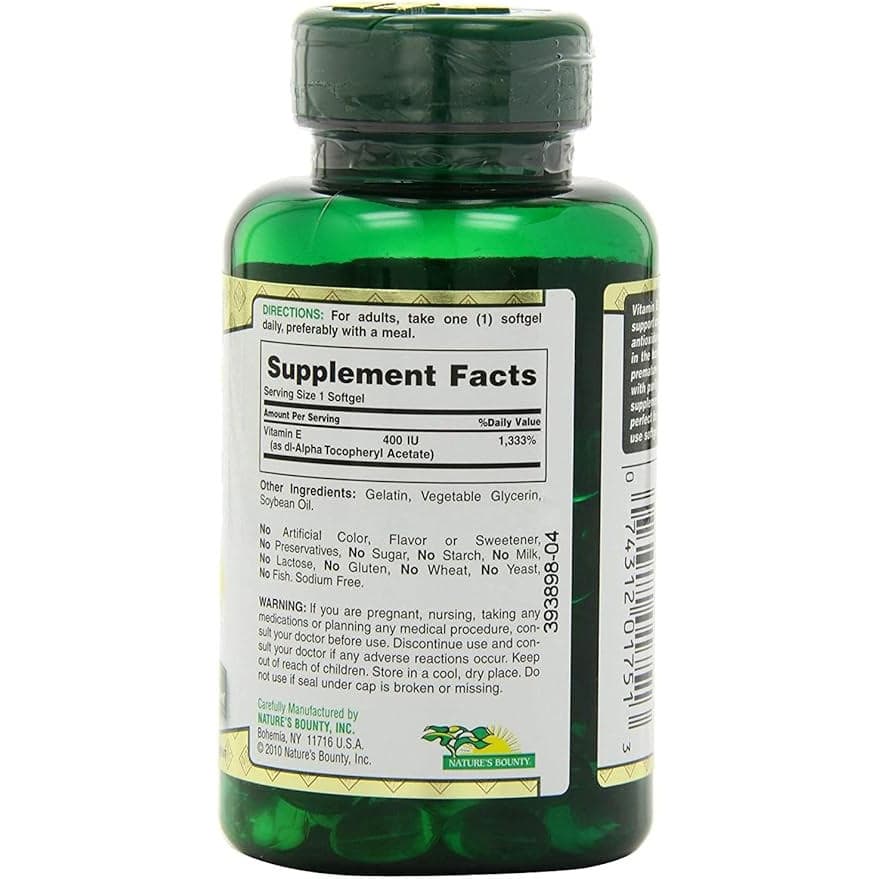Nature's Bounty E-400 IU, 180 mg - Bottle of 120 - Image 2