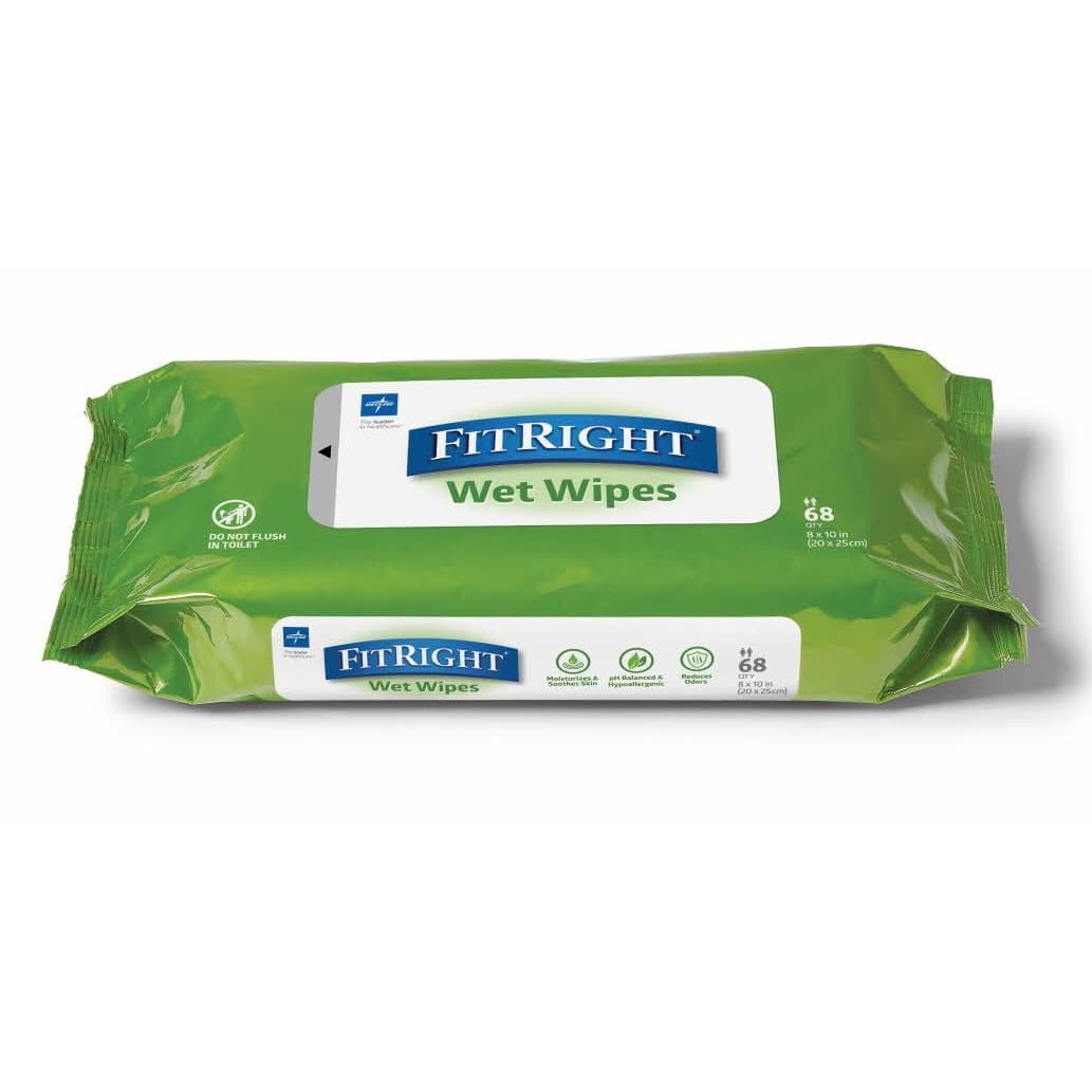 FitRight Aloe Personal Cleansing Wet Wipes, Scented - Packet of 68 - Image 1
