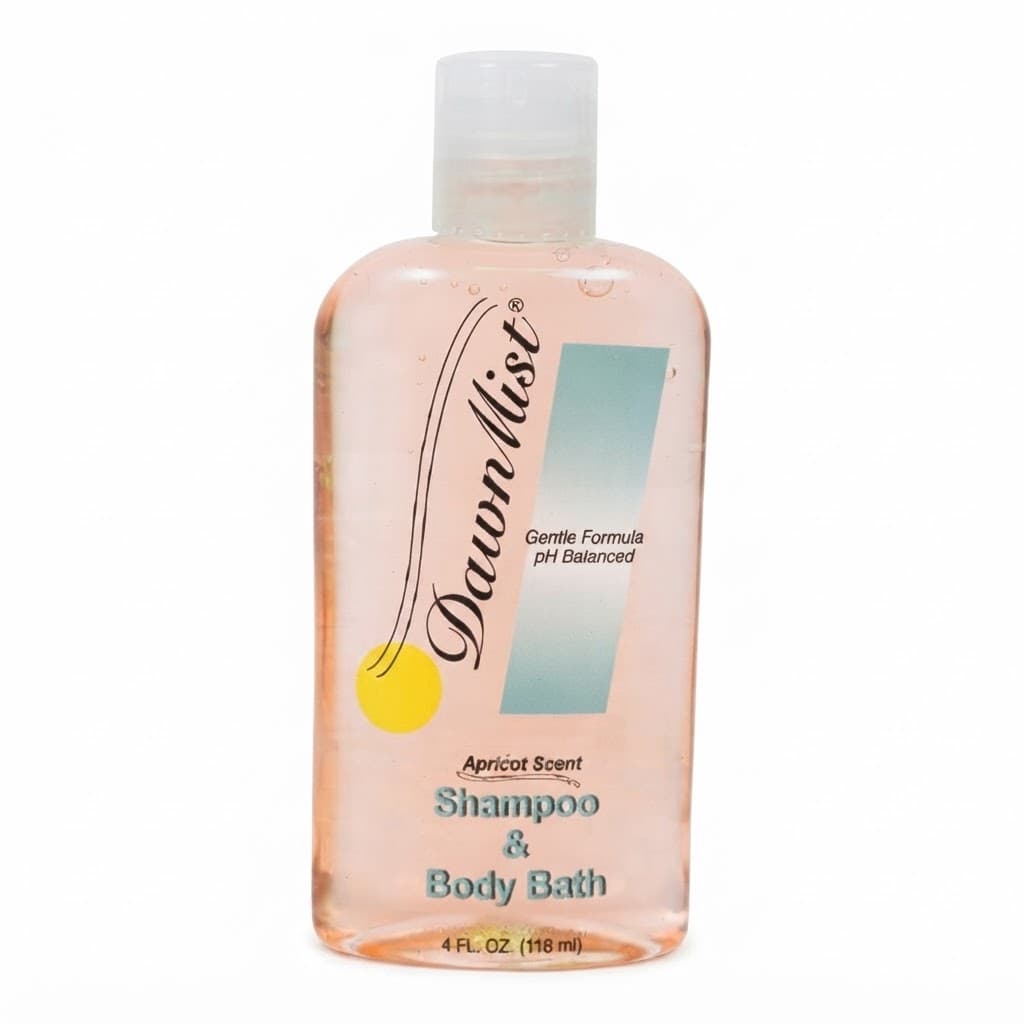 DawnMist Shampoo and Body Wash 4 oz. Flip Top Bottle - Case of 96 - Image 1