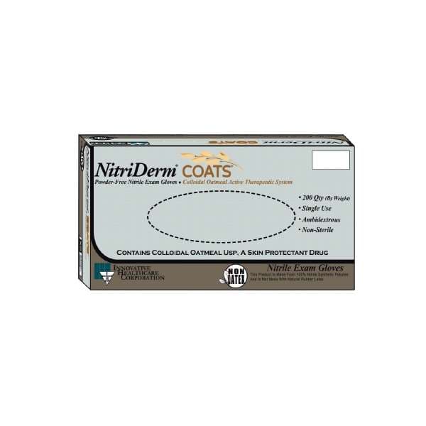 NitriDerm COATS Exam Glove White Neutral Beaded Cuff 2 mil to 4 mil Range, Small - Case of 2000 - Image 1