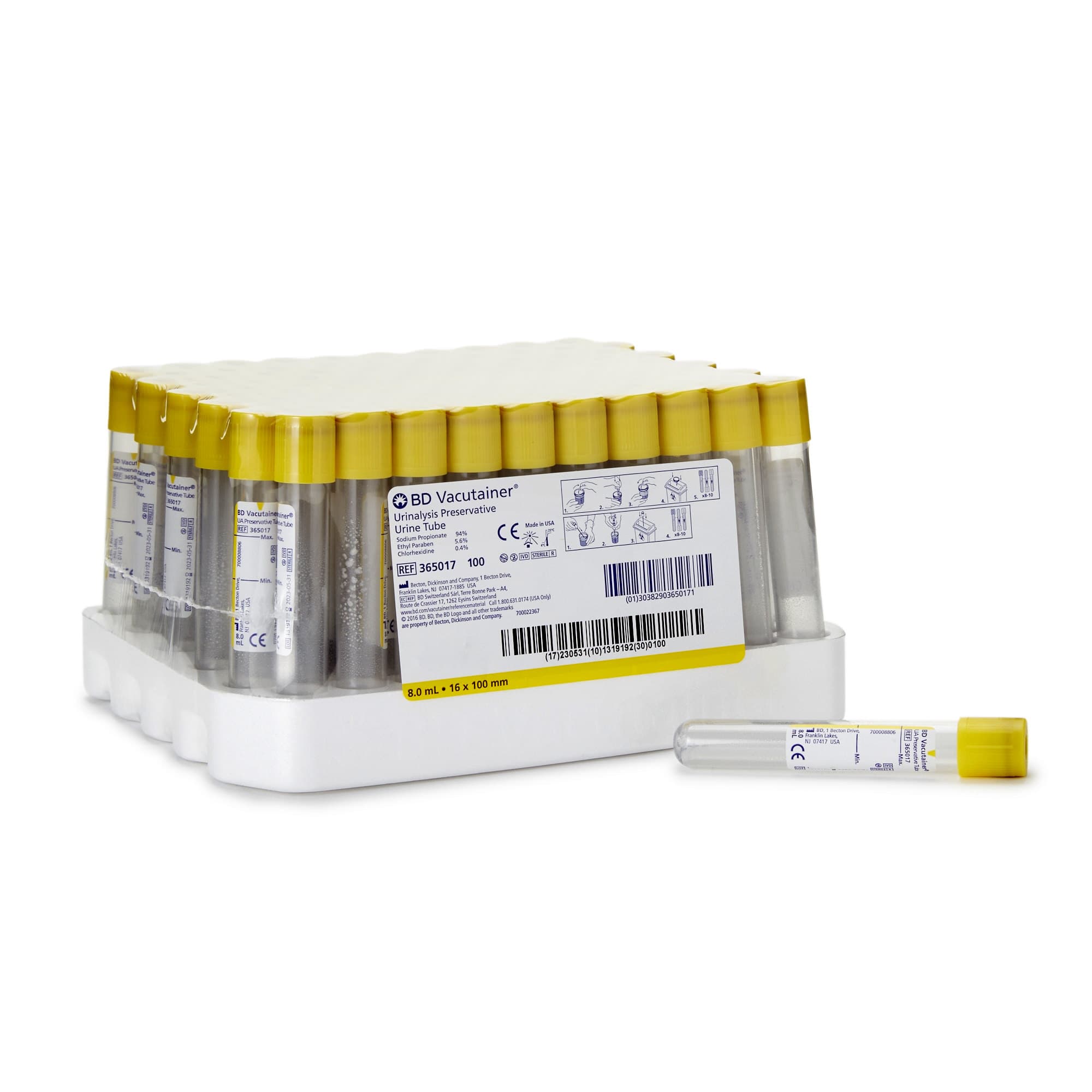 BD Vacutainer Urinalysis Tube with Preservative for Urinalysis