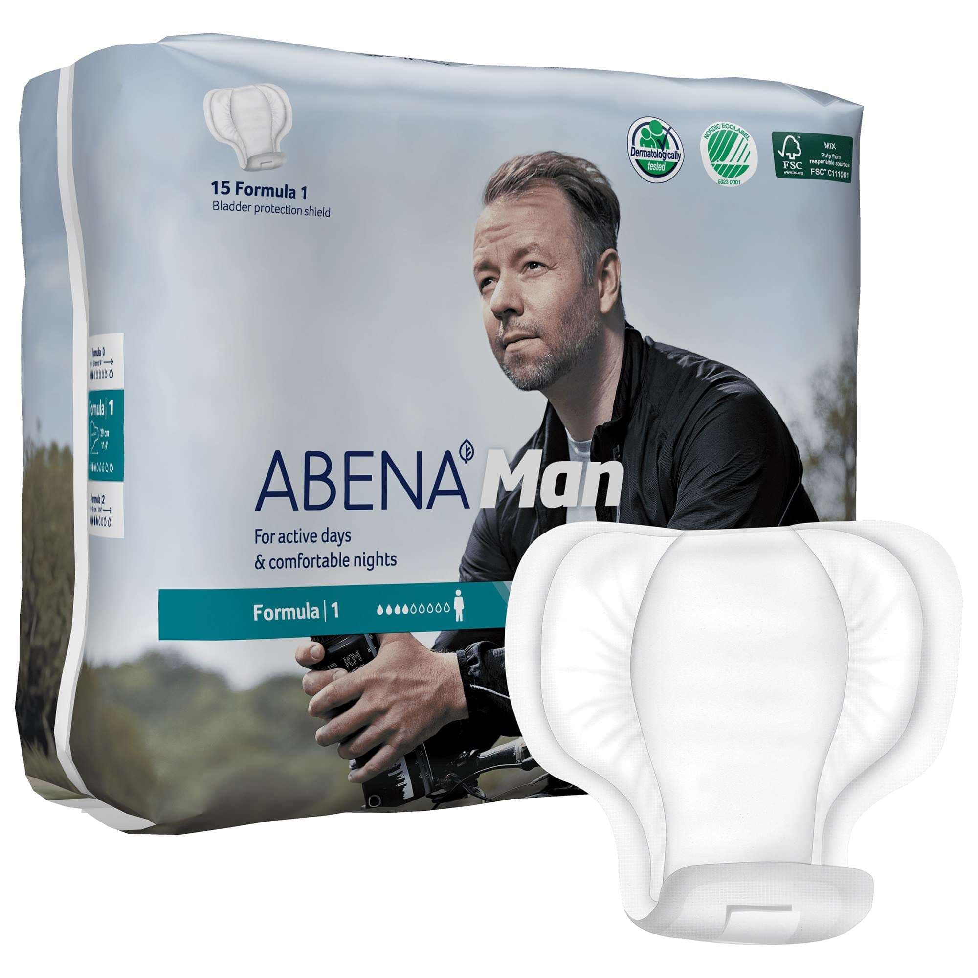 Abena-Man Bladder Control Pad, Formula 1 - Case of 180 - Image 1