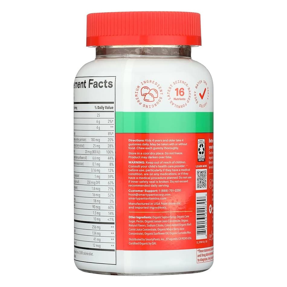 Smartypants Organic Kid's Multi & Omegas Gummy Vitamin - Bottle of 120 - Image 3