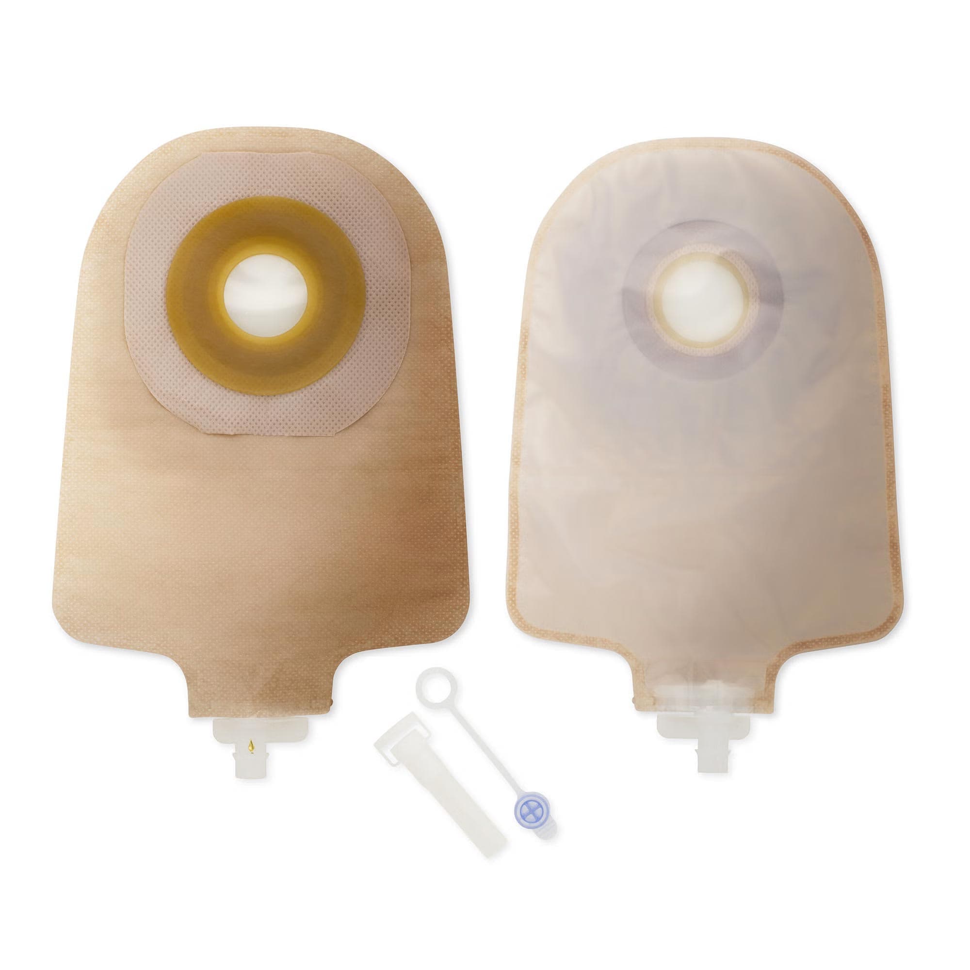 Premier 1-Piece Urostomy Pouch with Convex Flextend Barrier with Tape, Transparent, 5/8 Inch - Box of 5 - Image 1