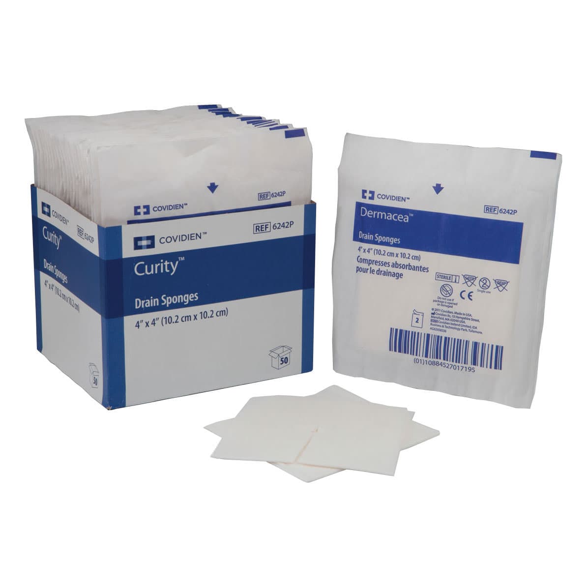 Curity 6 Ply Nonwoven Drain Sponge, 4 x 4 Inch - Case of 300 - Image 1