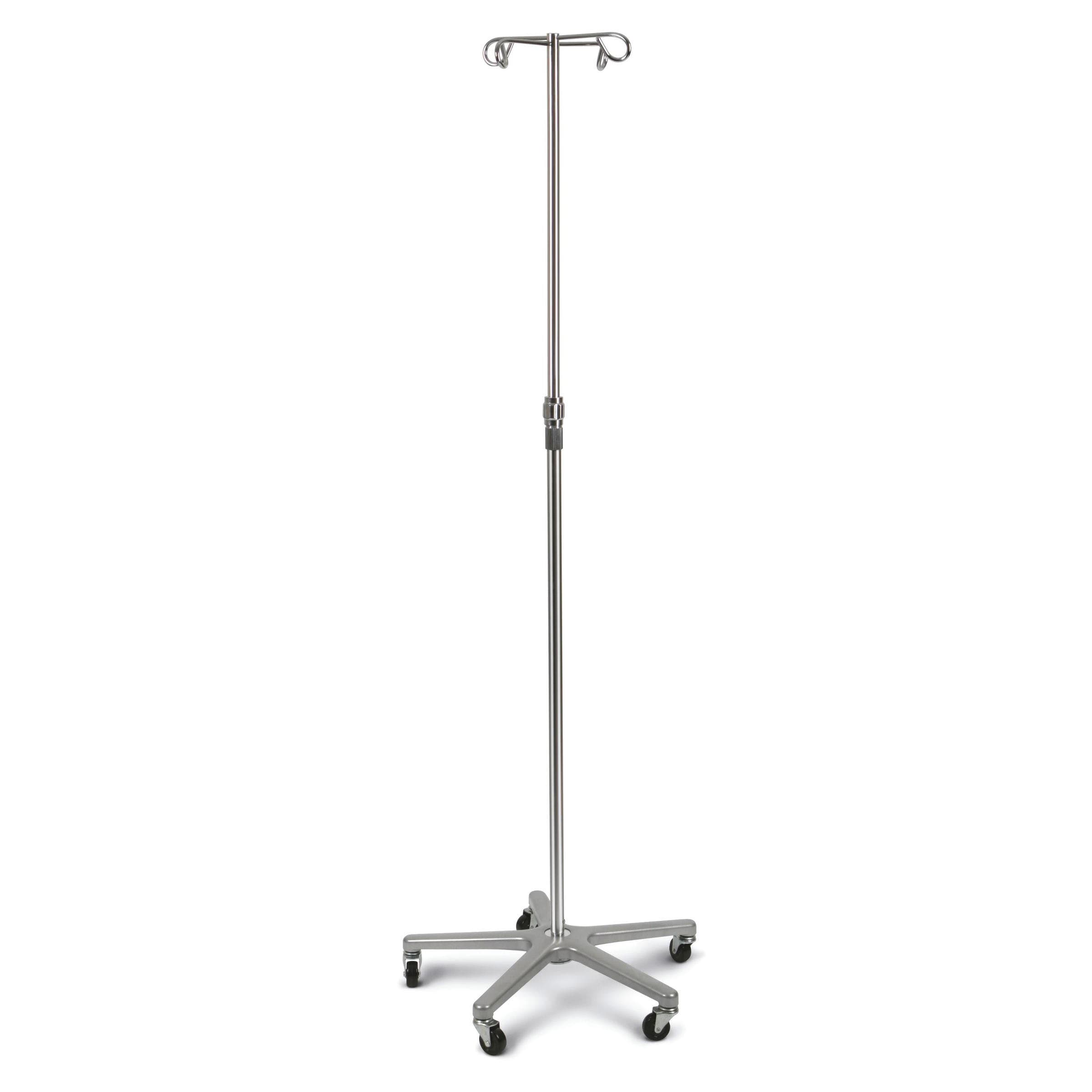 Medline Aluminium Deluxe Five Leg IV Pole - Case of 2 - Image 2