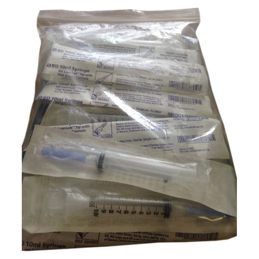 BD Interlink Syringe with Vial Access Cannula, 10mL, 15G, Sterile, Latex-Free - Image 3
