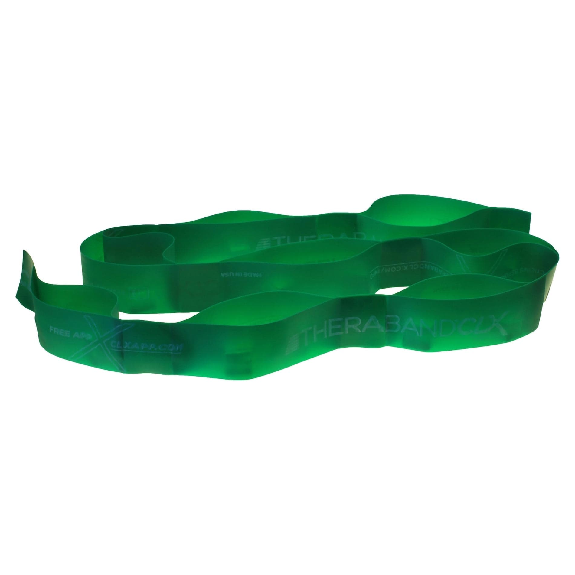 TheraBand CLX Resistance Band with Loops 25 Yards Heavy Green - Image 1