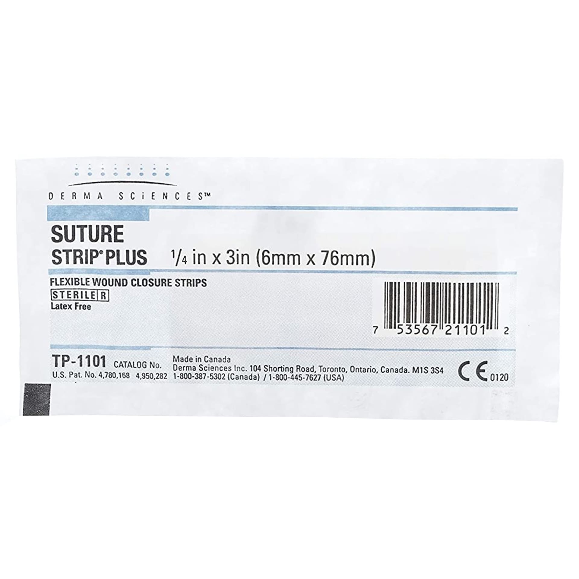 Suture Strip Plus Flexible Wound Closure Strips, 1/4 x 3 Inch - Each - Image 1