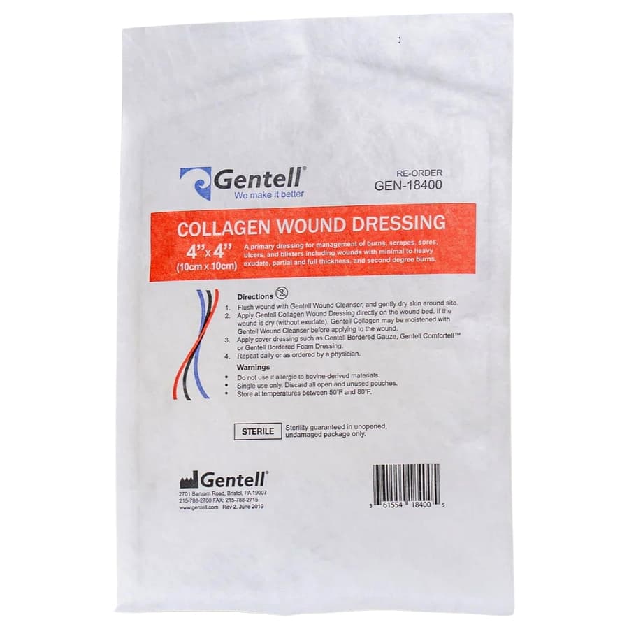 Gentell Collagen Wound Dressings, 4 x 4 Inch - Each Gentell Collagen Wound Dressings, 4 x 4 Inch - Each