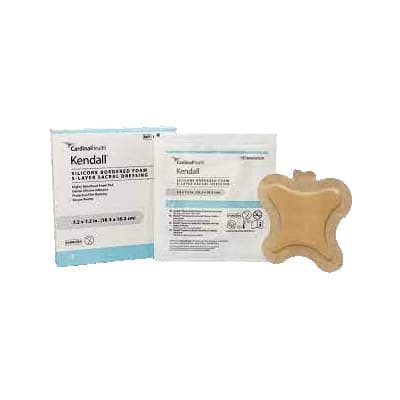 Cardinal Health Kendall Silicone Bordered Foam Dressing, 7.2 x 7.2 Inch - Box of 5 - Image 1