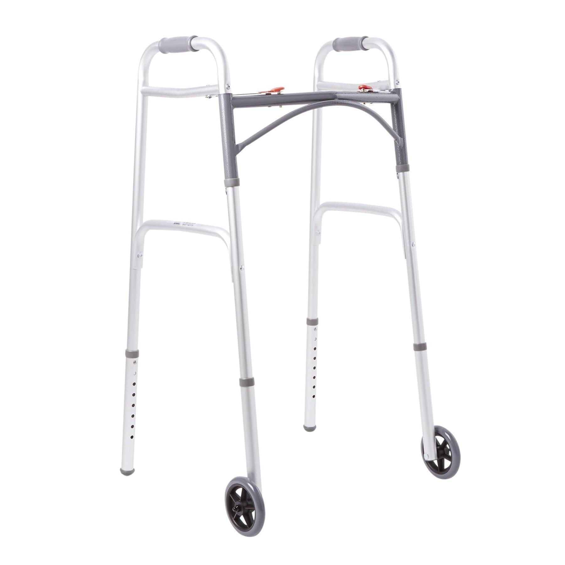 Glide Caps Aluminum Frame Folding Walker, 32 to 39 Inch - Each - Image 1