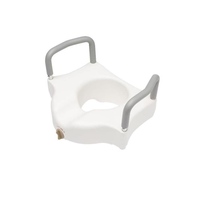 Medline 5" Raised Locking Toilet Seat with Arms - Image 1