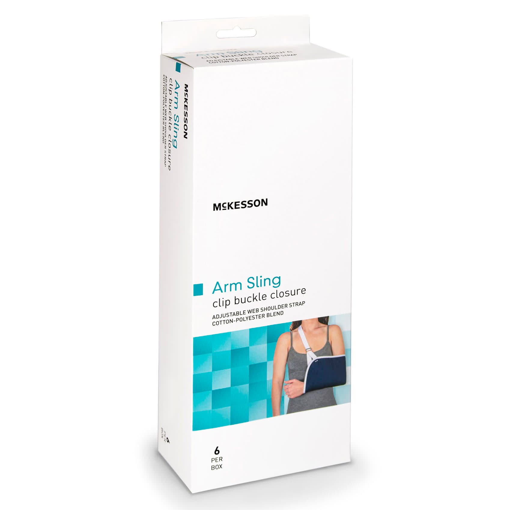 McKesson Arm Sling Left-Right, Blue, 5-1/4 x 12-1/2 Inch, Buckle Closure, X-Small - Box of 6 - Image 1