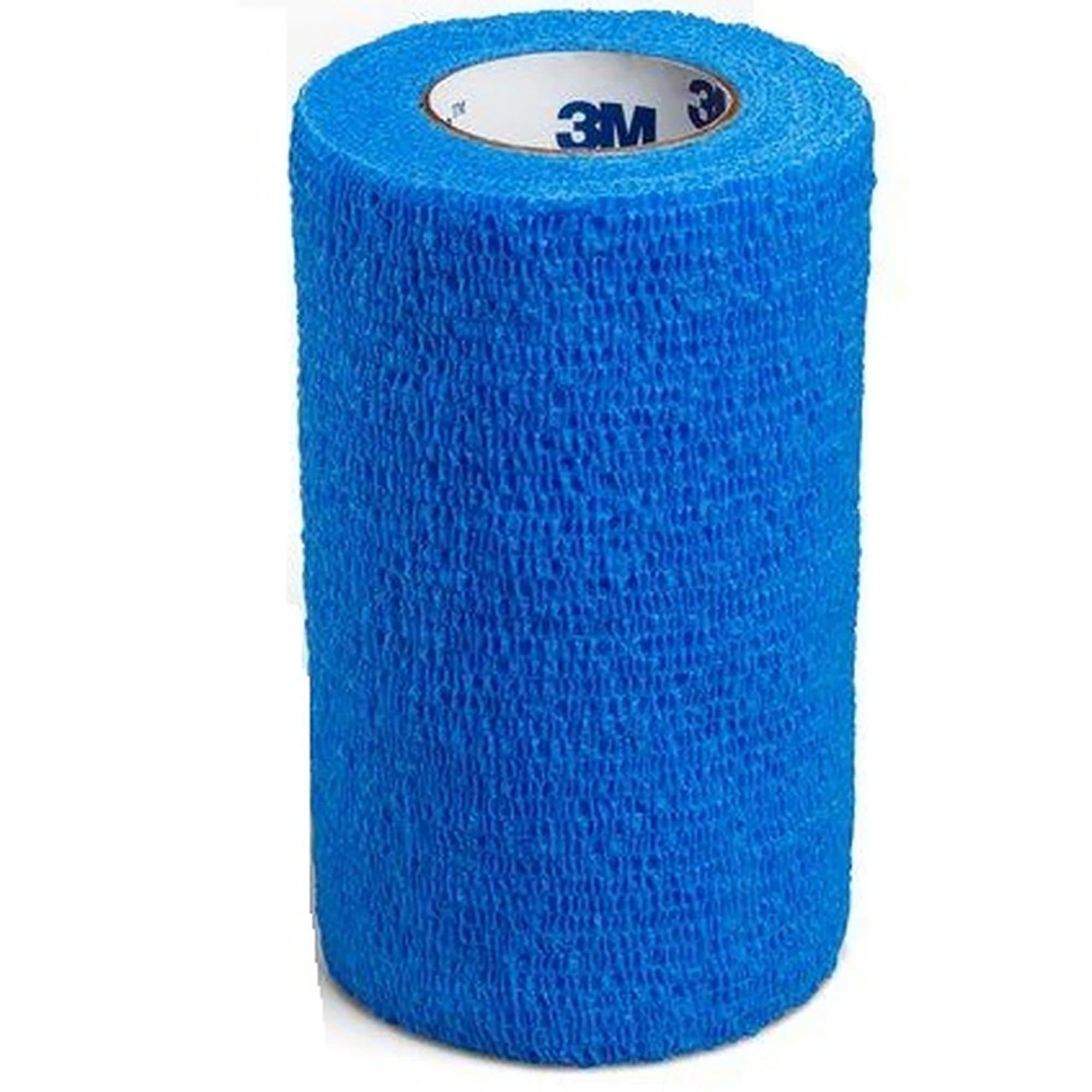 3M Coban Standard Compression Self-Adherent Wrap, NonSterile, Blue, 4 Inch x 5 Yard - Each - Image 1