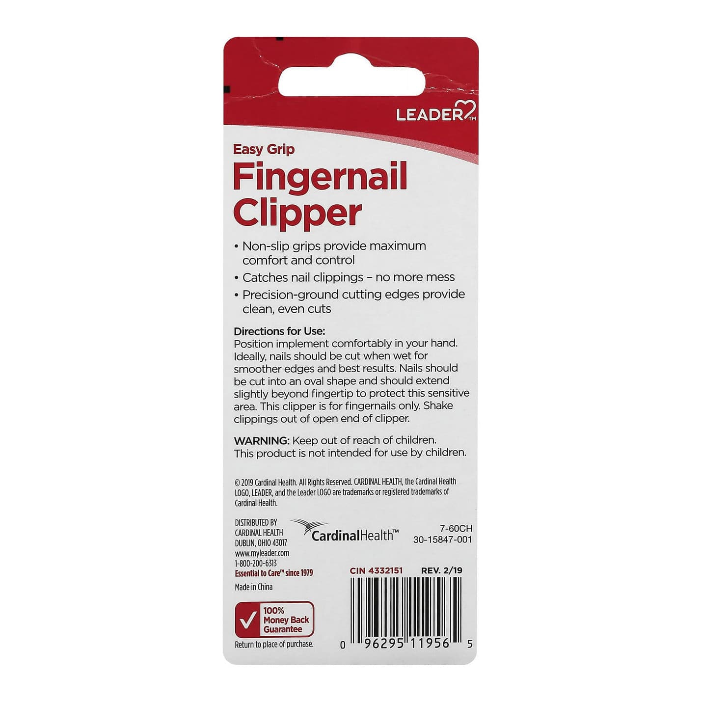 Leader Easy Grip Fingernail Clipper - Each - Image 2