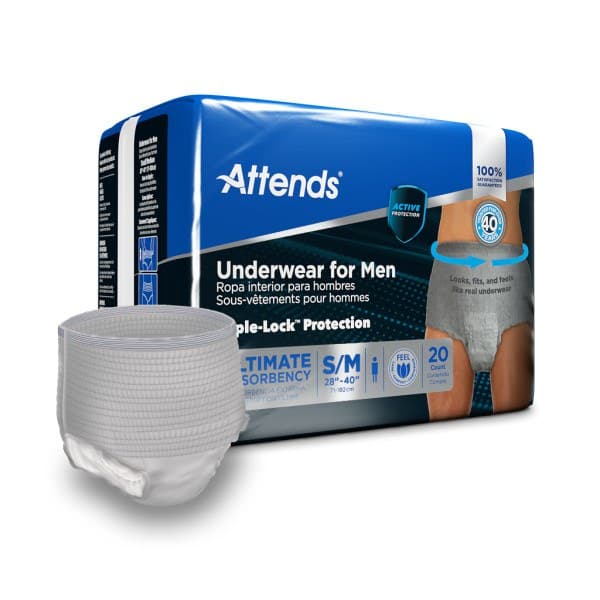 Attends Discreet Underwear for Men, Small-Medium - Case of 80 - Image 1
