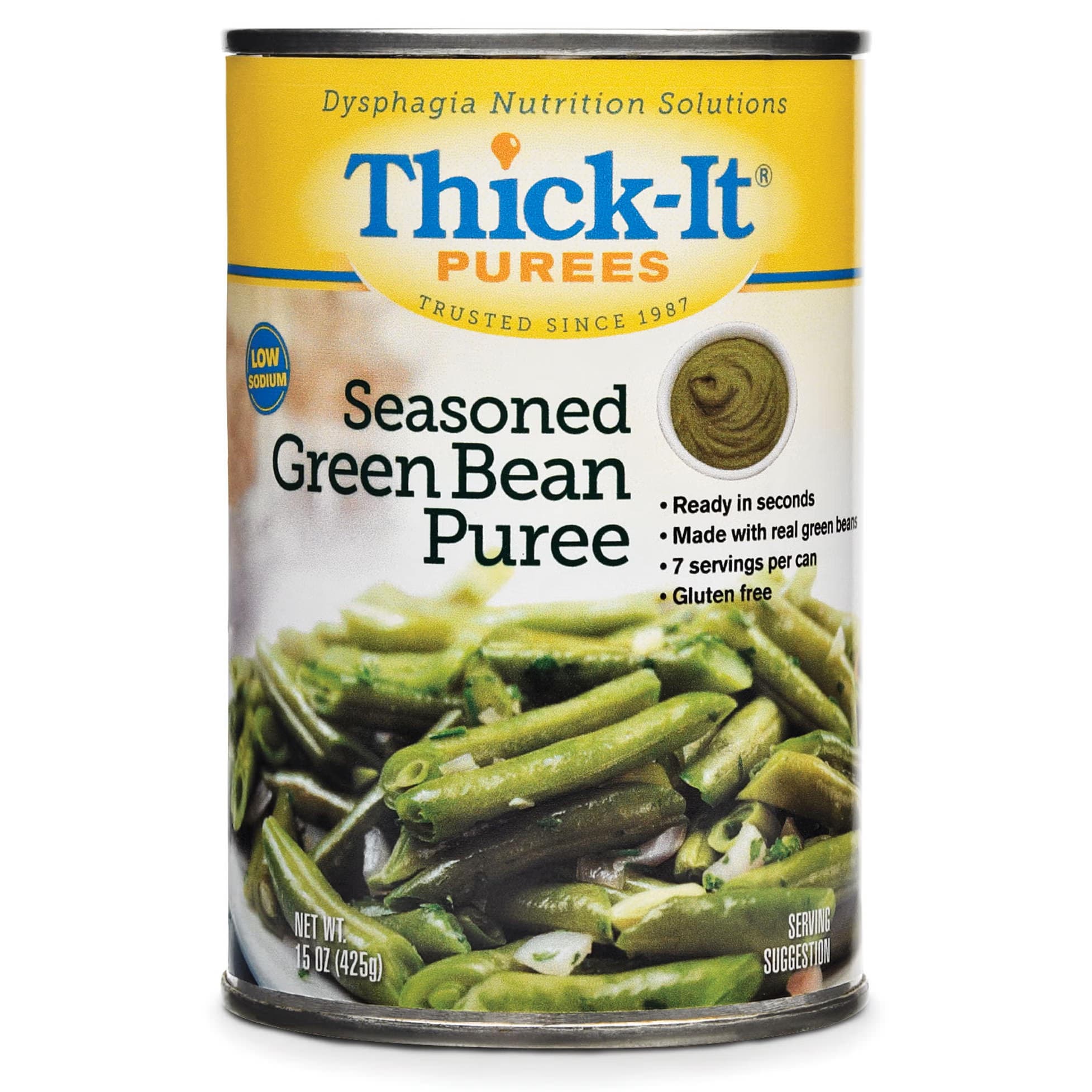 Thick-It Puree, Seasoned Green Bean, 15 oz - Case of 12 - Image 1