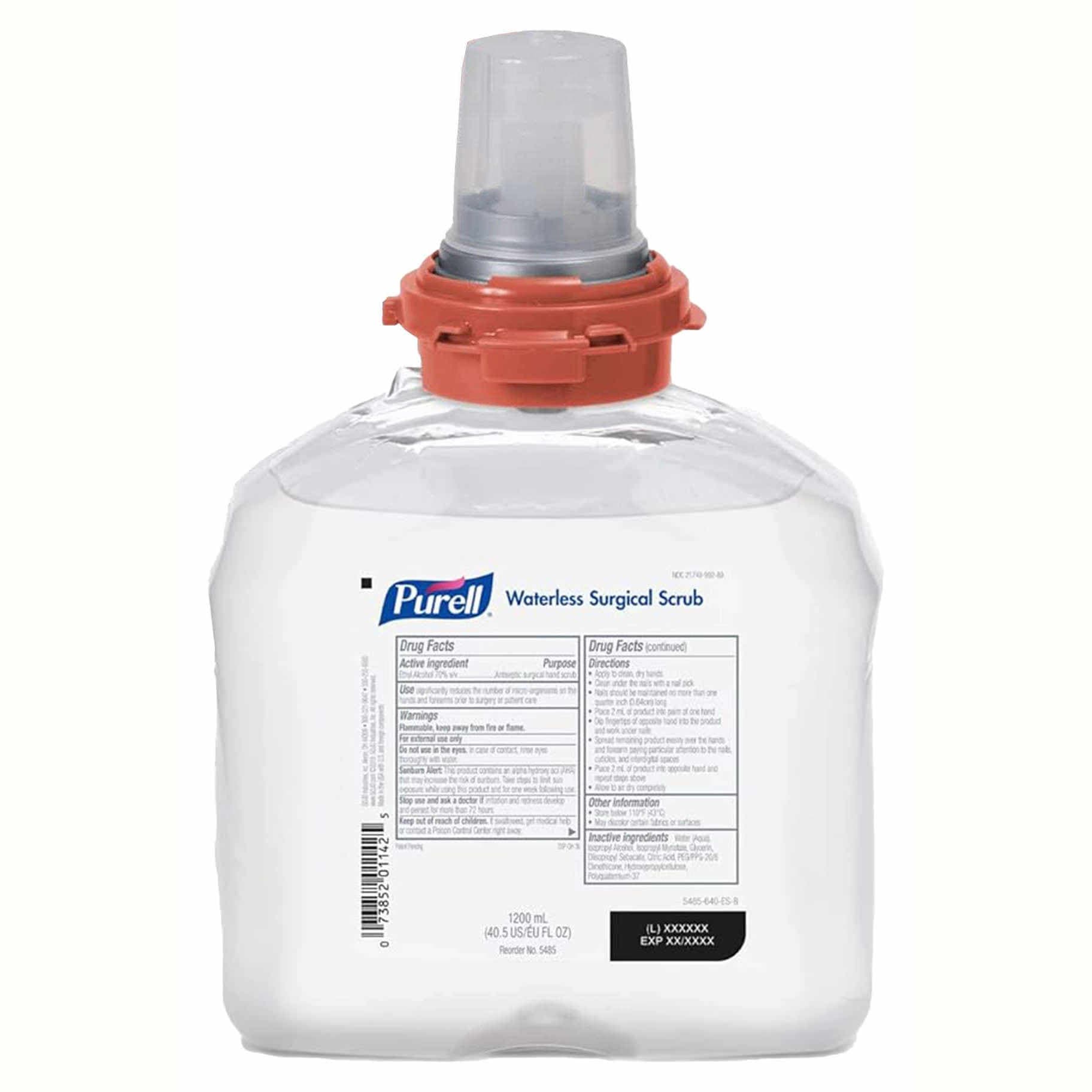 Purell Waterless Surgical Scrub Gel Refill for TFX Dispenser, 1200 mL - Case of 4 - Image 1