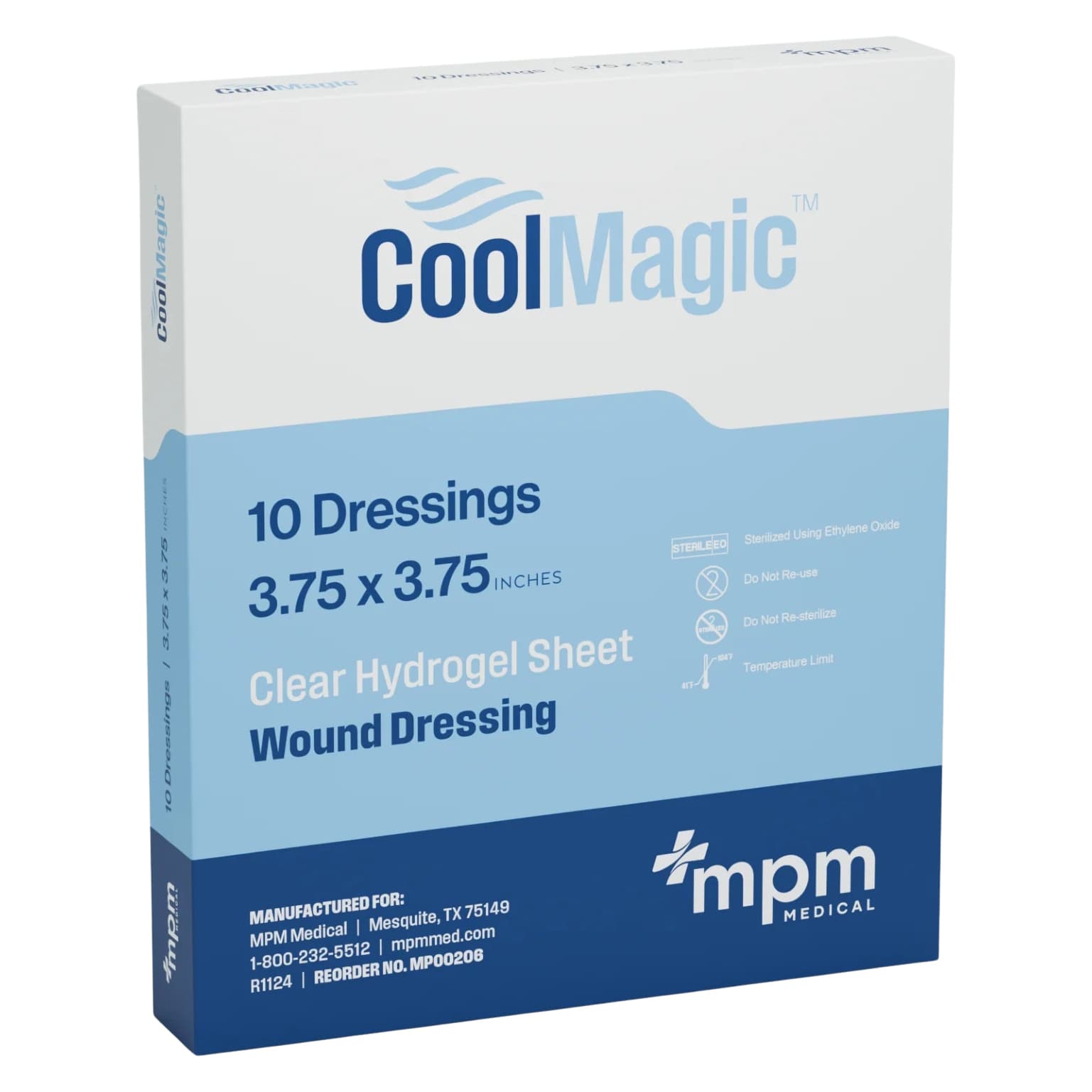 CoolMagic Hydrogel Dressing Translucent, 3.75 x 3.75 Inch - Box of 10 - Image 1