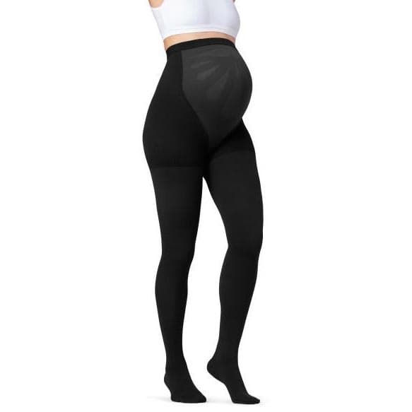 Jobst Maternity Opaque Waist High CT Compression Stockings, 15-20mmHg, Small, Black - Pair - Image 1