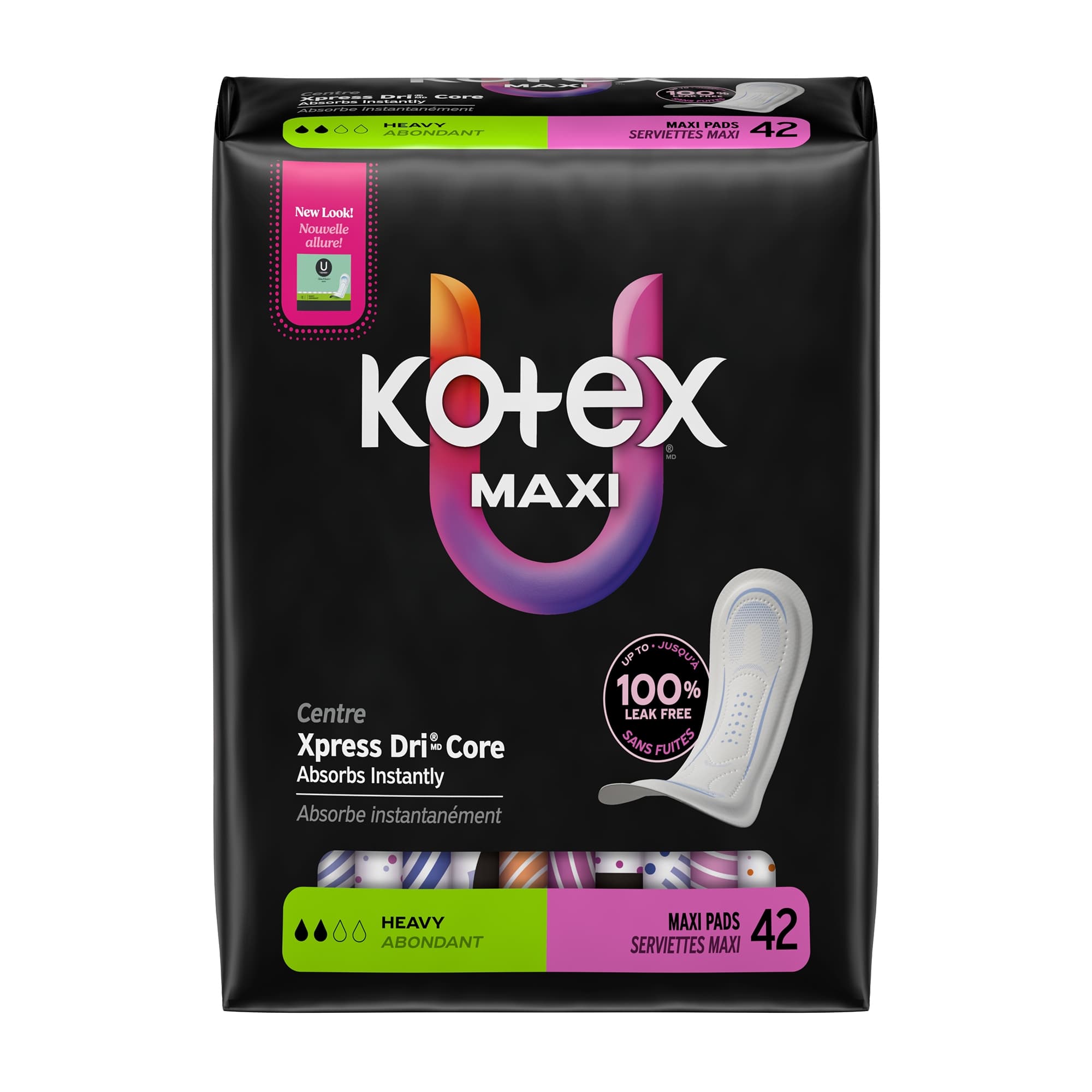U by Kotex Heavy Absorbency Maxi Pads - Case of 126 - Image 1