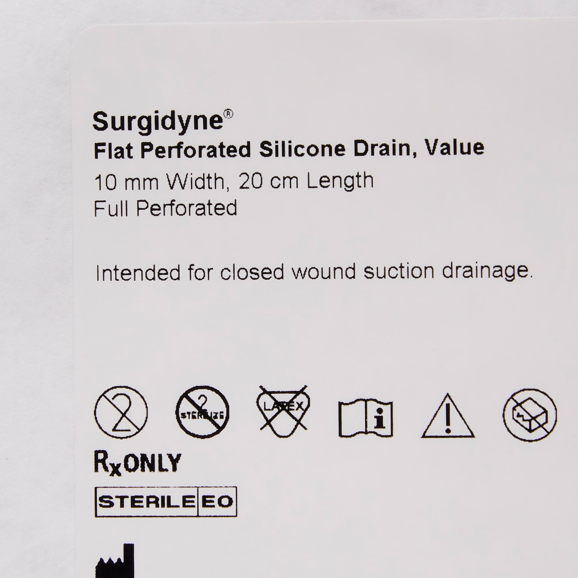 McKesson Brand Wound Drain Tube Without Attachment 4 Channel Sterile Flat Type - Image 3