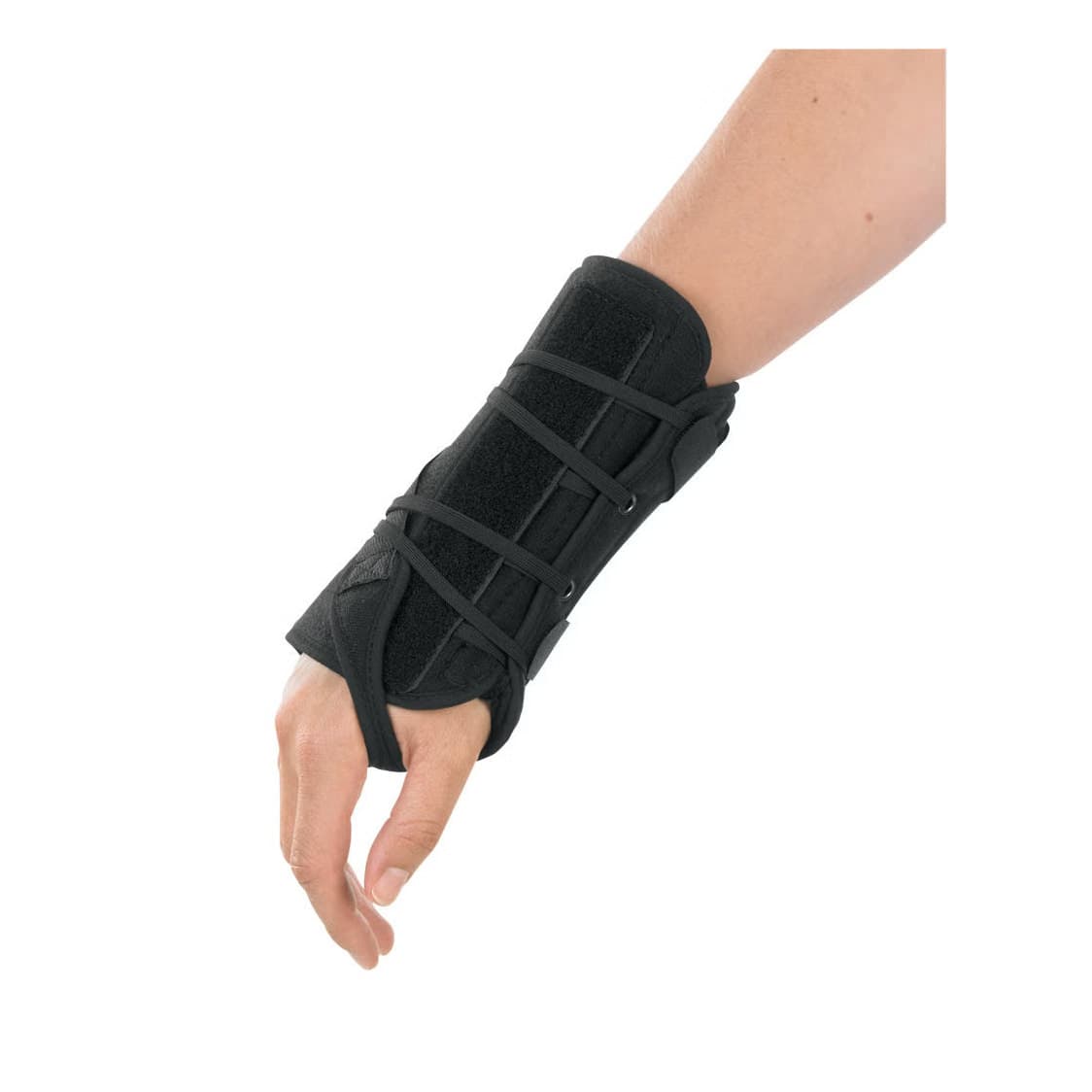 Apollo Universal Wrist Brace Black Dual-Pull Lace Closure 10 Inch Length One Size, Right Hand - Image 1