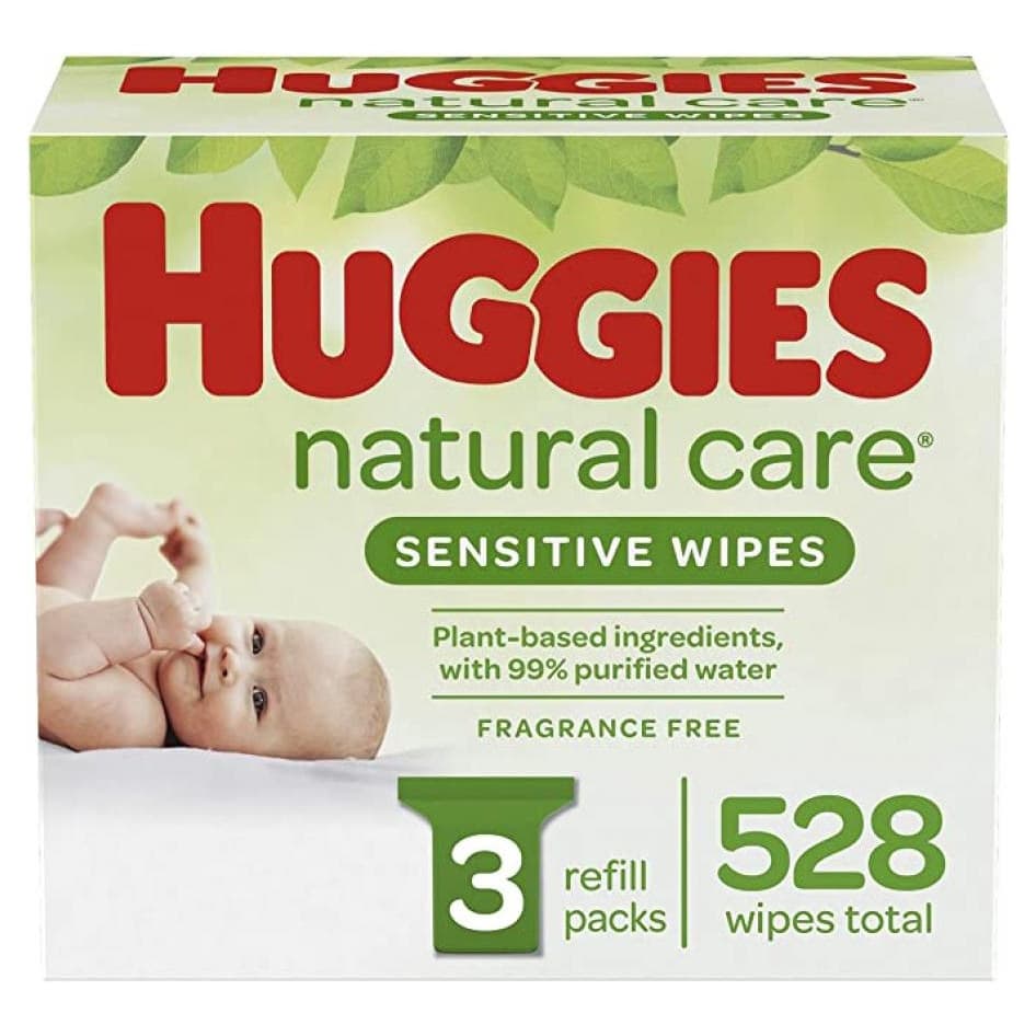 Huggies Natural Care Sensitive Wipes, Fragrance Free - Case of 528