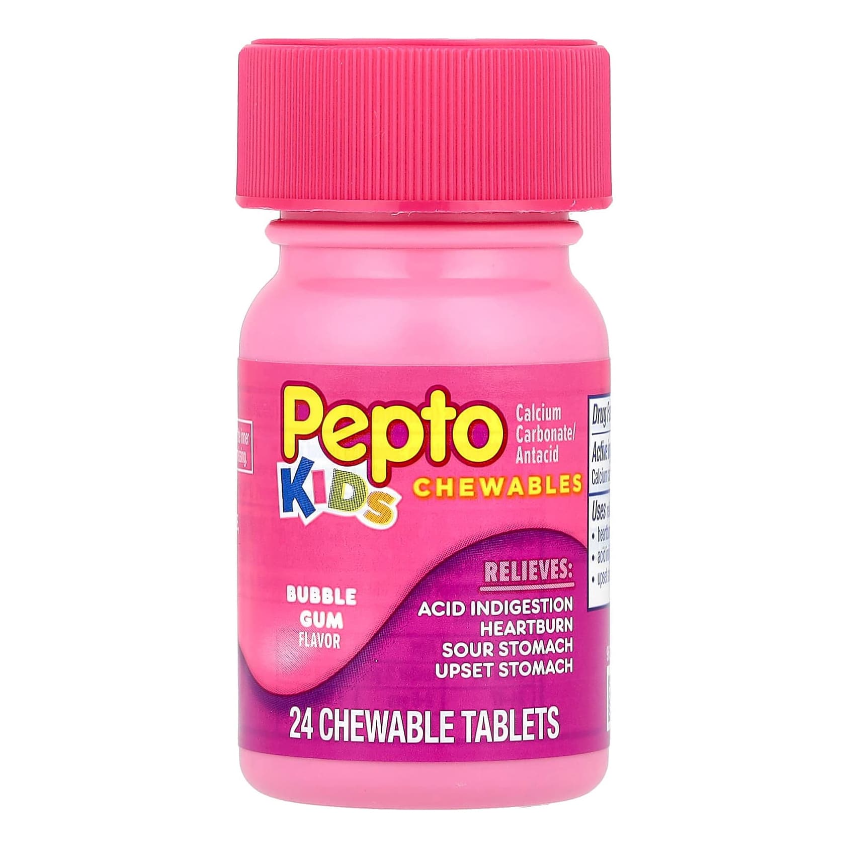 Pepto Bismol, Kids, Pepto Chewables Tablet , Bubblegum Flavor, 24 Count - Each - Image 2