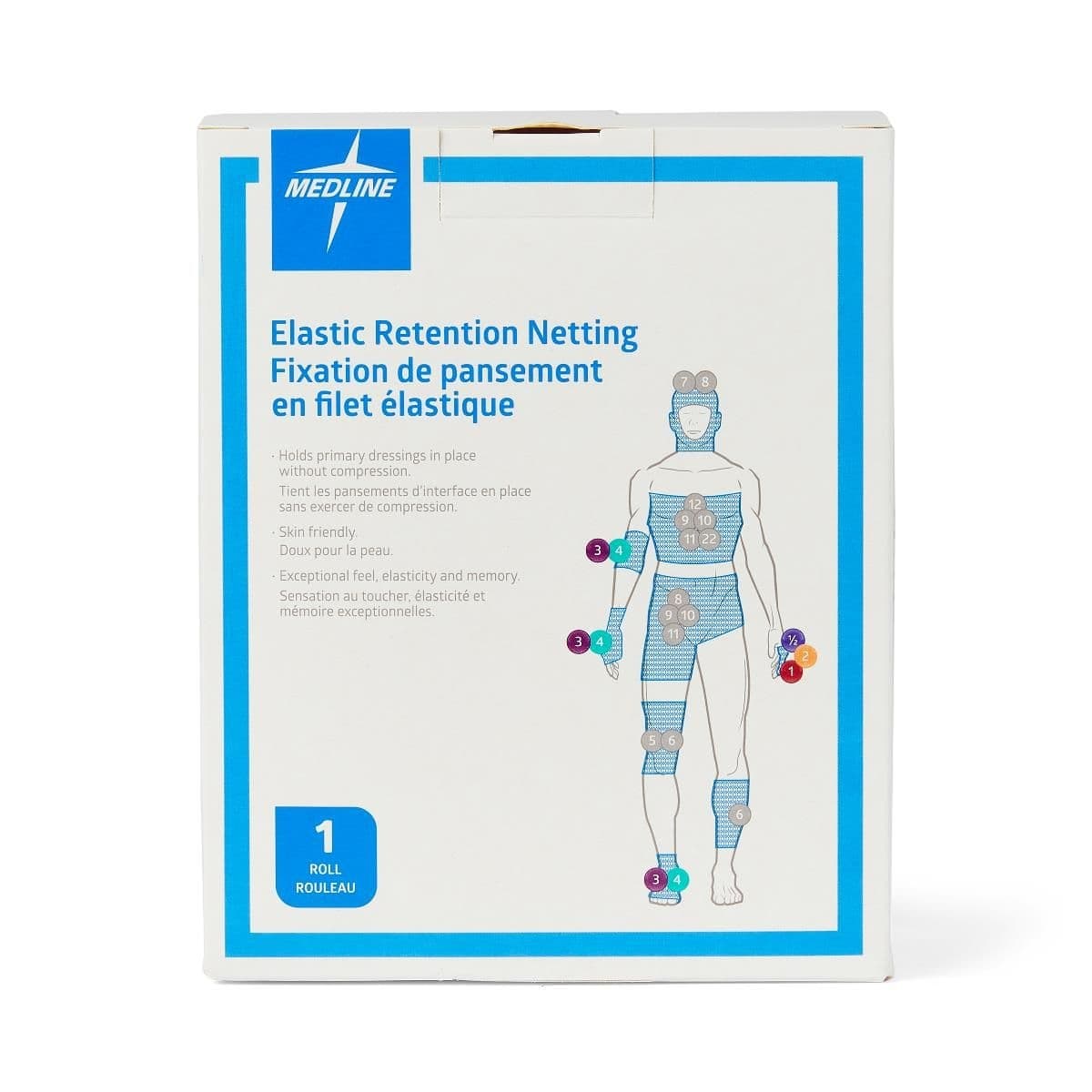 Medline Cuard Stretch Tubular Retainer Elastic Net Dressing, 11 Inch x 25 Yard - Image 1