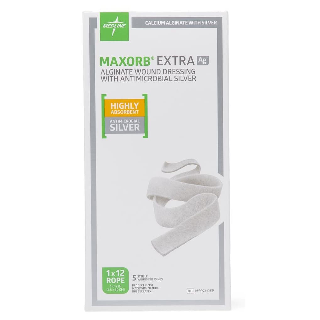 Maxorb Extra Ag+ CMC/Alginate Wound Dressing, 1 x 12 Inch - Case of 20 - Image 2