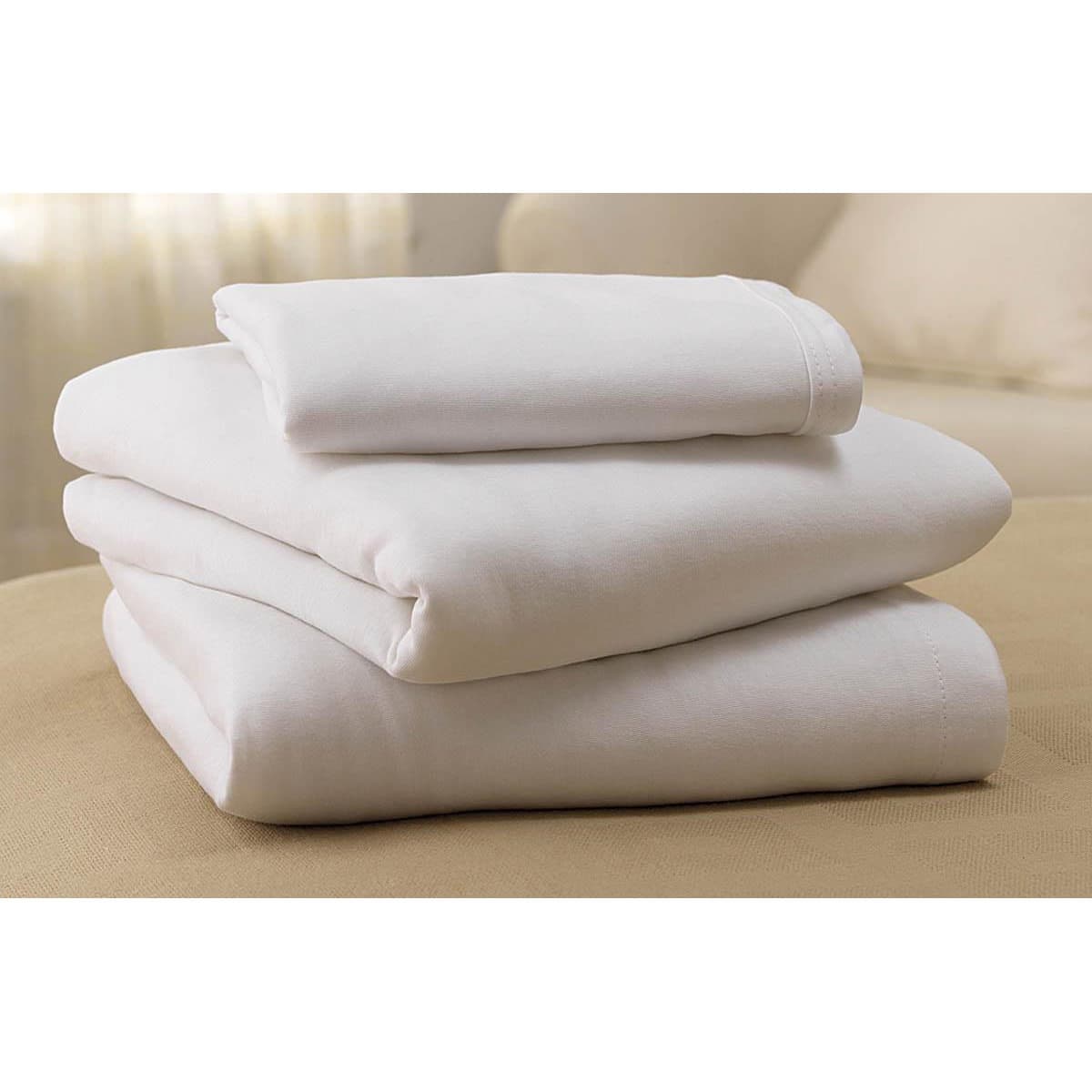 Medline Soft-Fit Knit Fitted Bed Sheet, 5 oz - Dozen of 12 - Image 1
