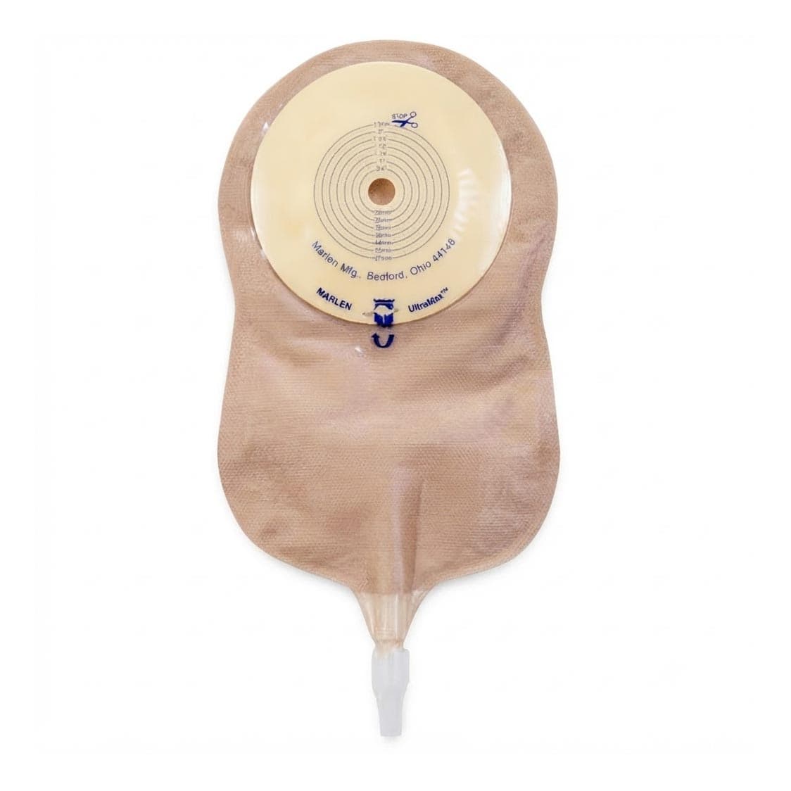 UltraMax 1-Piece Shallow Convex Urostomy Pouch, Pre-Cut, 1-1/8 Inch - Box of 5 - Image 1