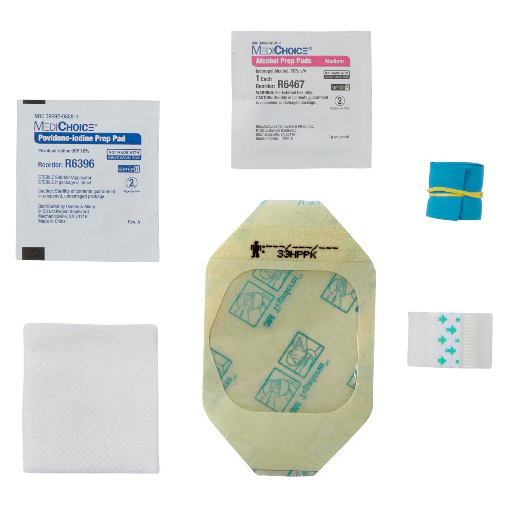 Mckesson I.V. Start Kit with Tegaderm Dressing and PVP Prep Pad with TEGADERM - Each - Image 1
