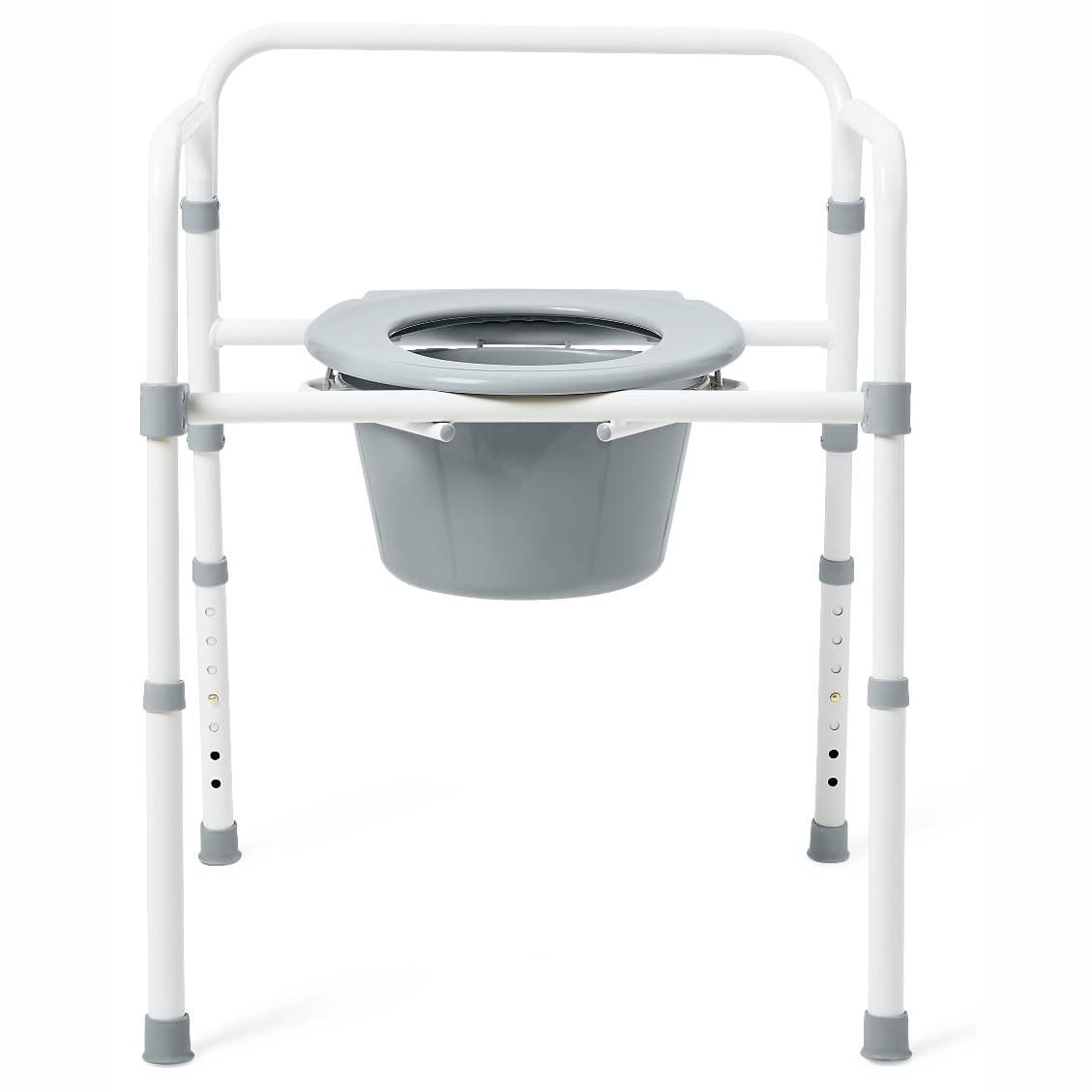 Medline Economy Steel 3-in-1 Folding Bedside Commode, No Lid or Arms - Image 2