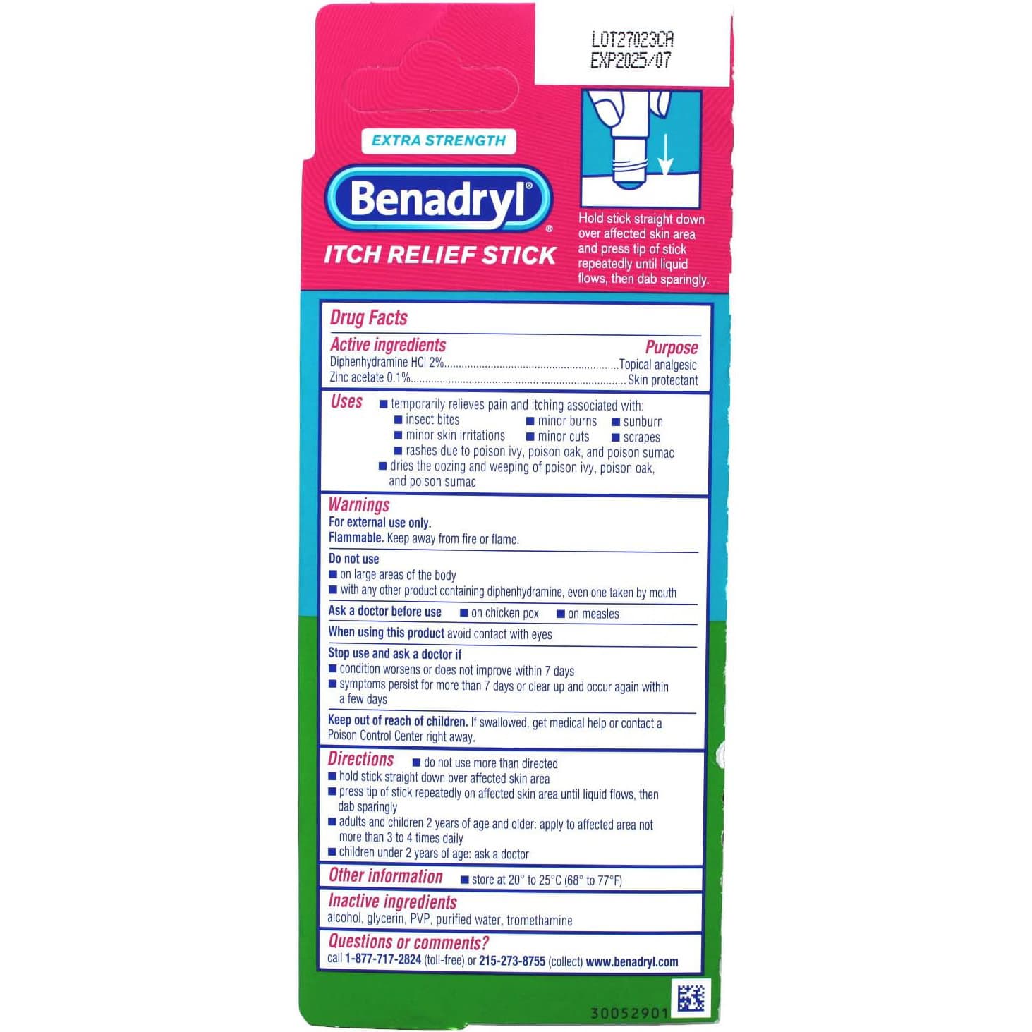 Benadryl Extra Strength Itch Relief Stick, 0.47fl oz - Image 3