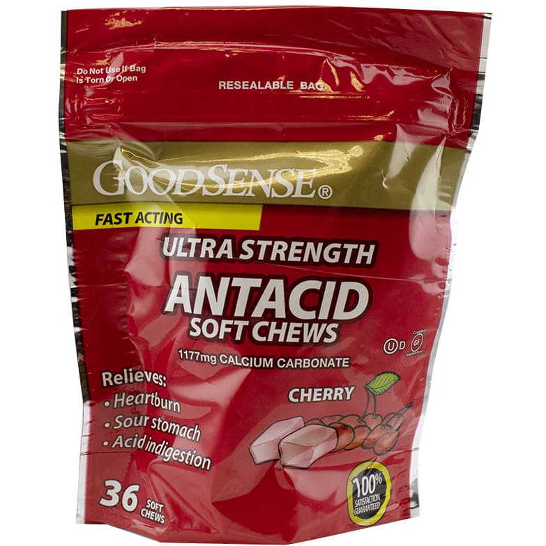 GoodSense Ultra Strength Antacid Soft Chews, Cherry Flavor Tablets - Box of 36 - Image 1