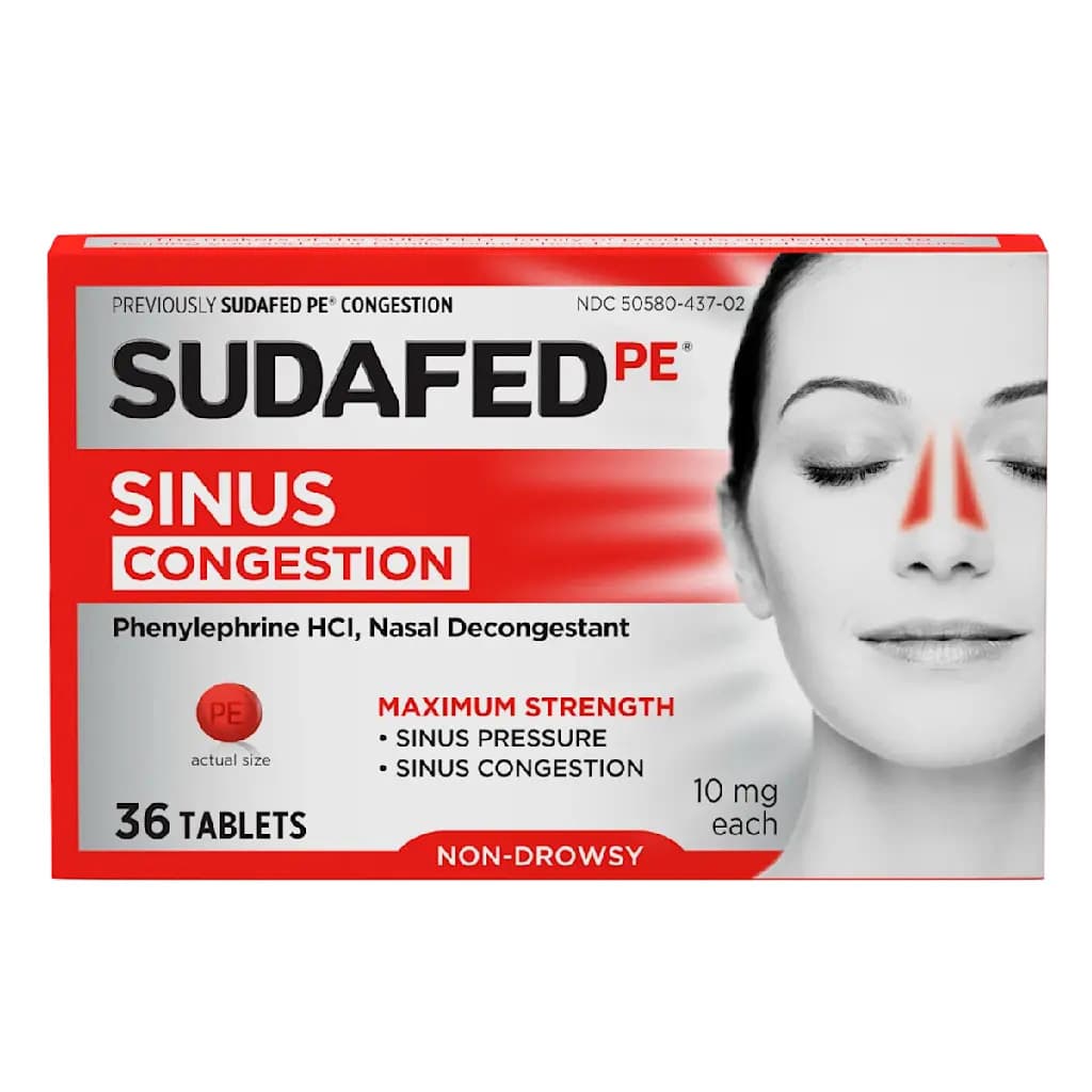 SUDAFED PE Sinus Congestion Tablets, 36 ct - Image 1