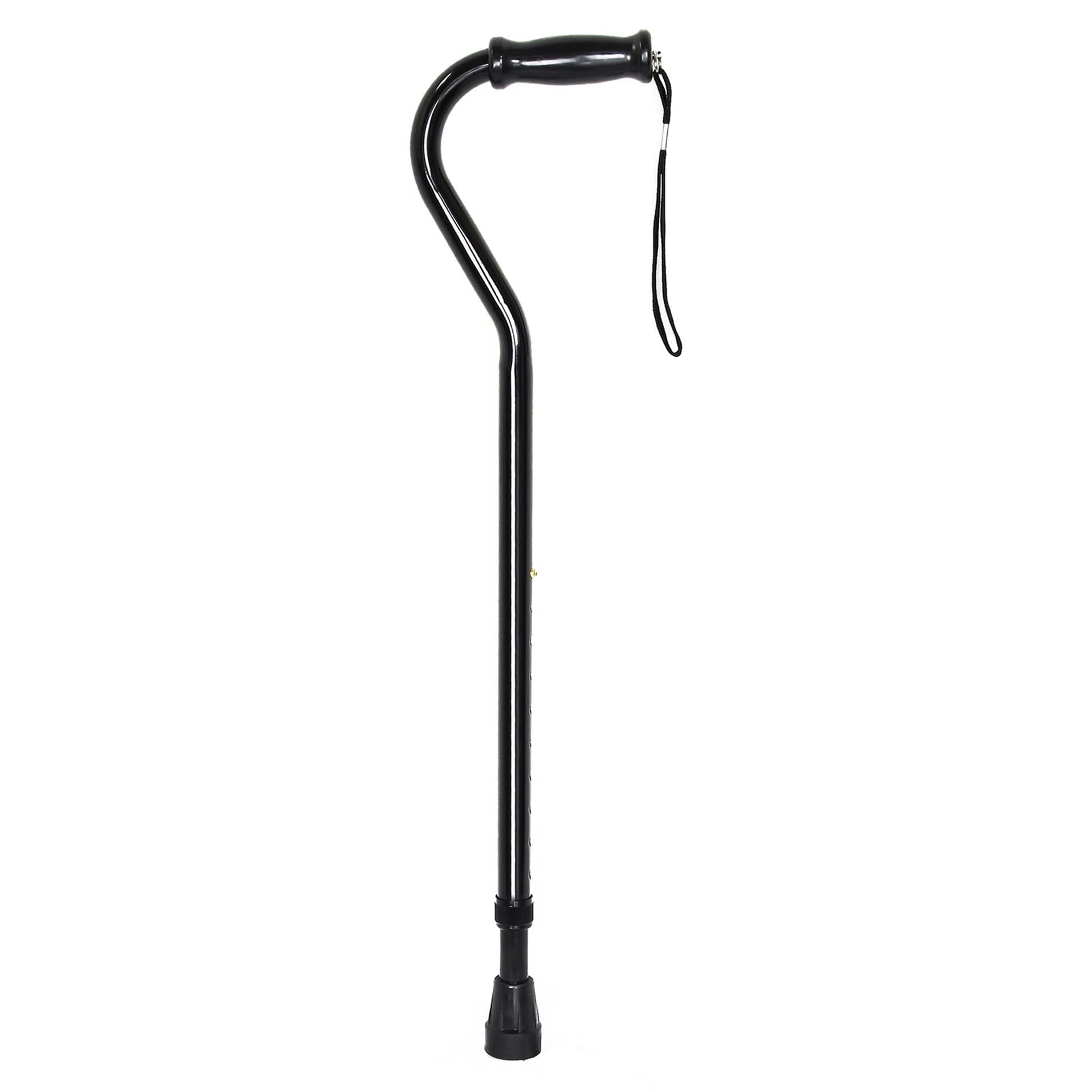 McKesson Black Heavy-Duty Offset-Handle Steel Cane - Image 1