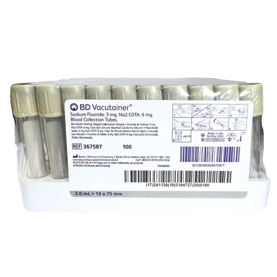 BD Vacutainer Plus Sodium Fluoride and Na2 EDTA Blood Collection Tubes - Image 1