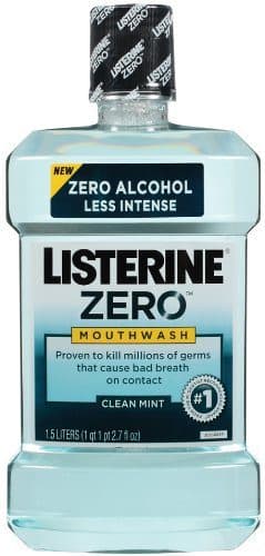 Listerine Zero Mouthwash Clean Mint Flavor, 1.5L - Case of 6