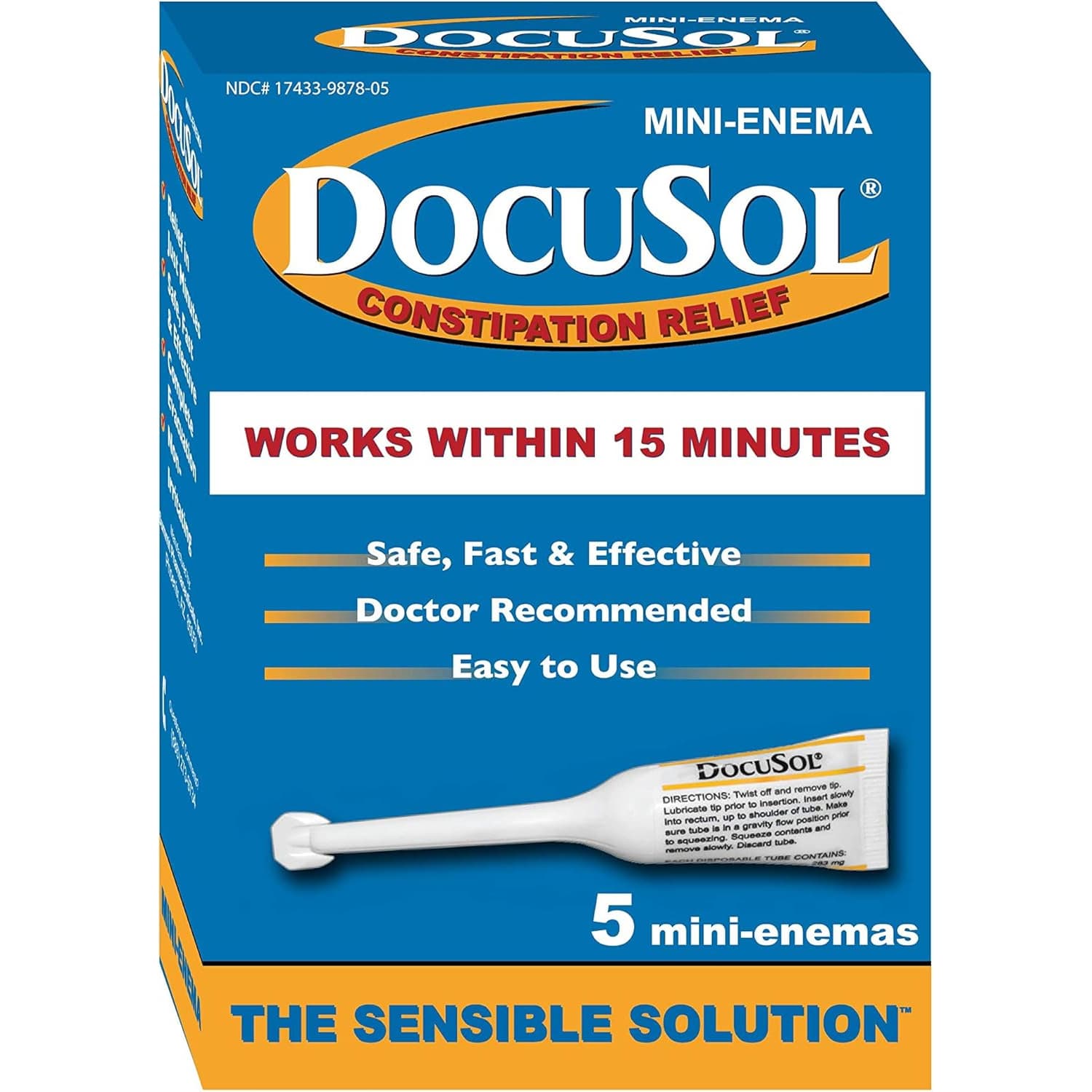 DocuSol Constipation Relief Mini Enemas - Box of 5 - Image 1