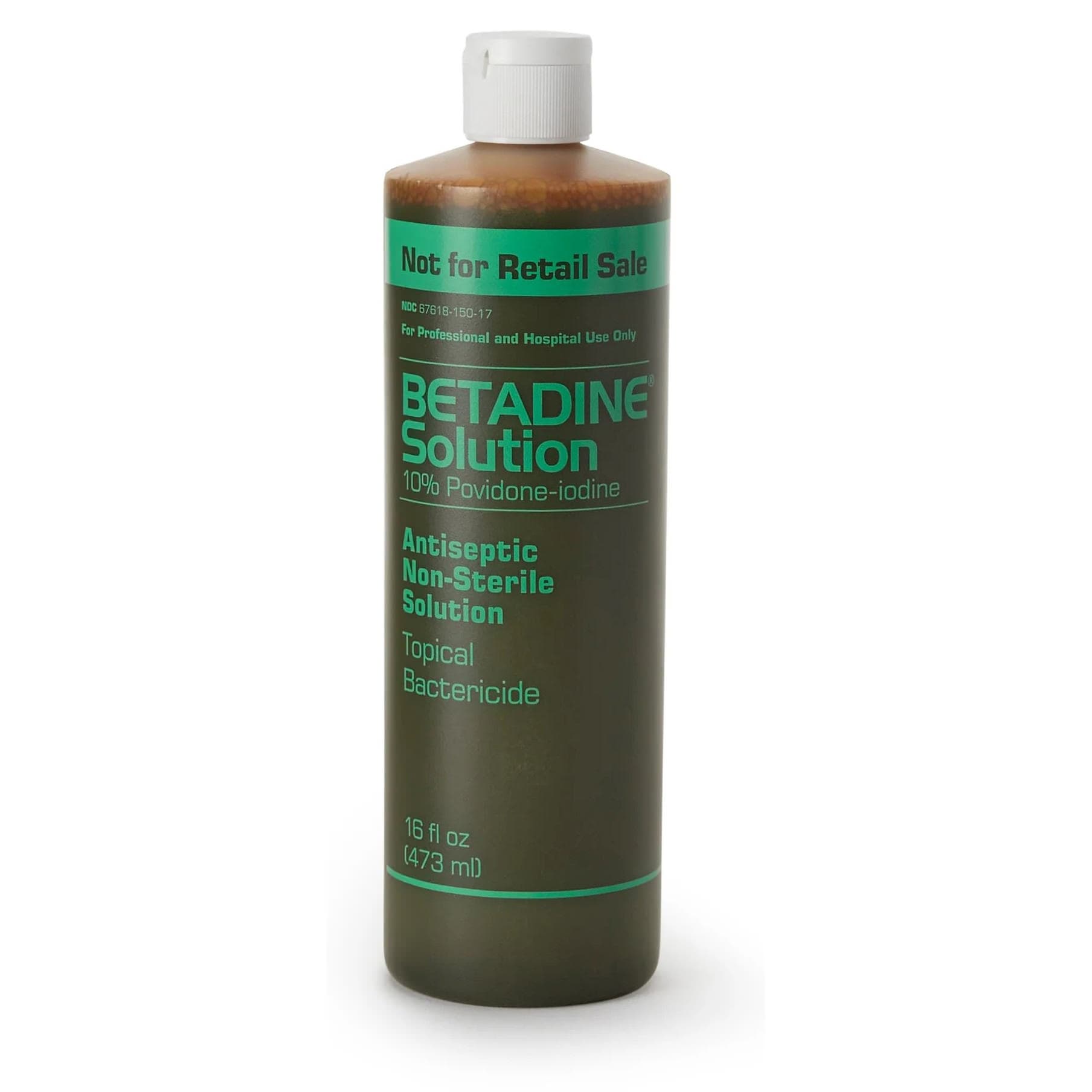 Emerson Betadine Antiseptic Solution, 10% Povidone-Iodine, 16 oz Bottle - Case of 12 - Image 1