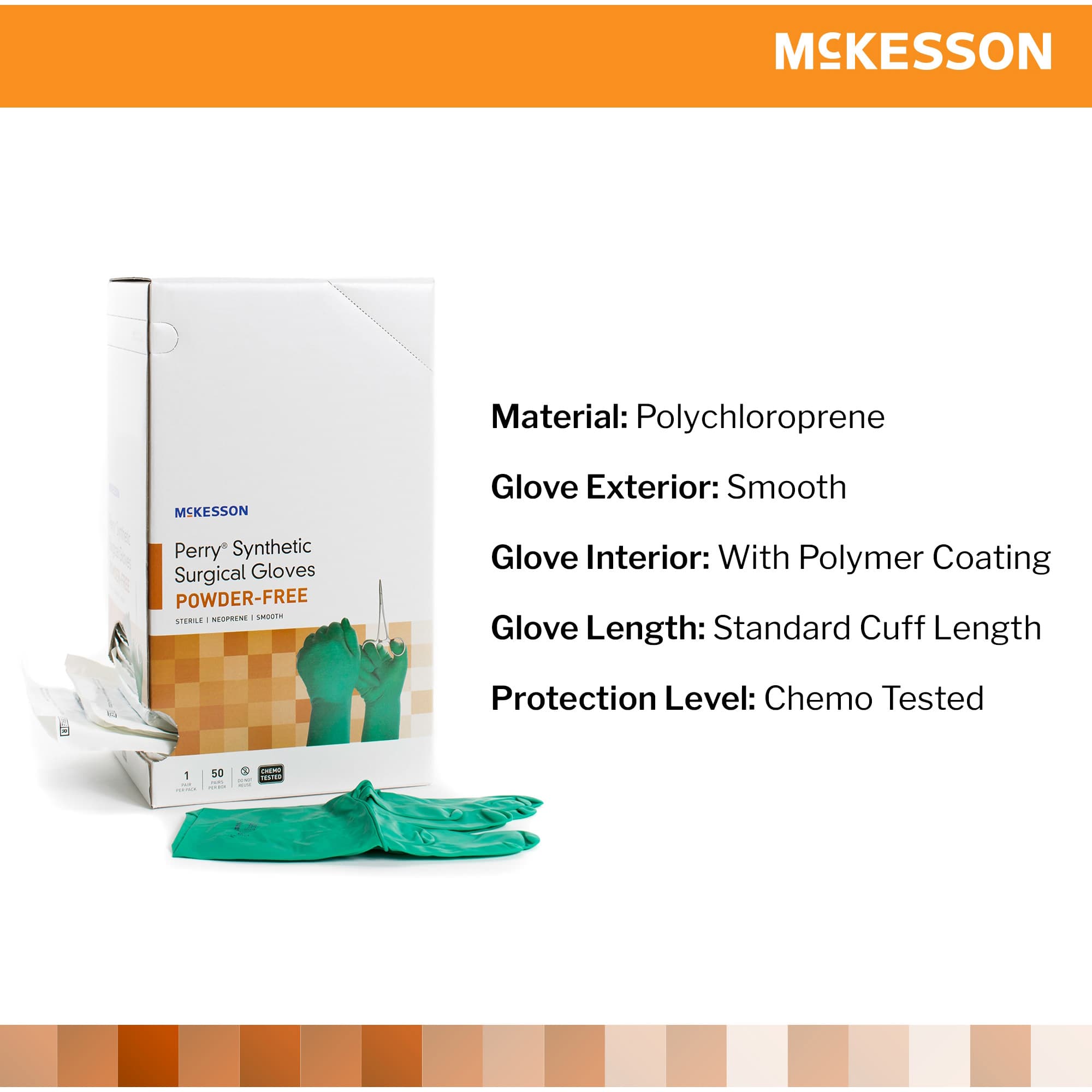 McKesson Perry Performance Plus Neoprene Powder-Free Sterile Surgical Gloves - Image 3