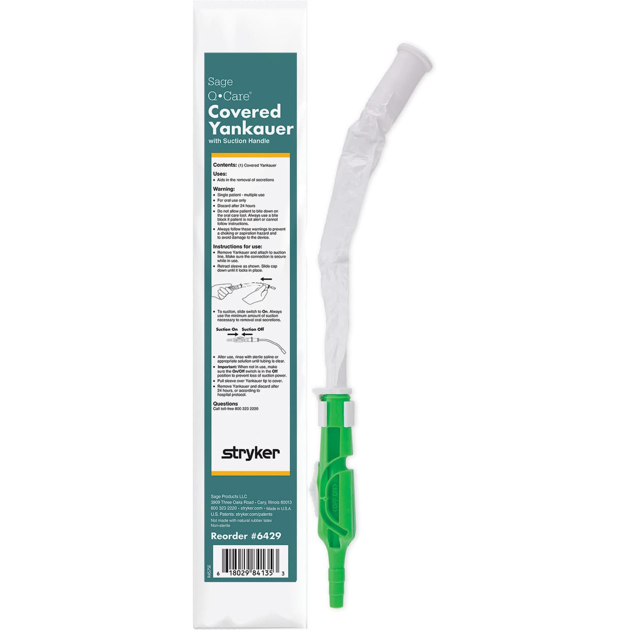 Sage Q-care Covered Yankauer with Suction Handle