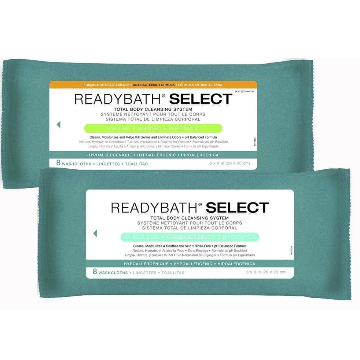 Medline ReadyBath SELECT Medium-Weight Washcloth, Unscented - Case of 30 - Image 1
