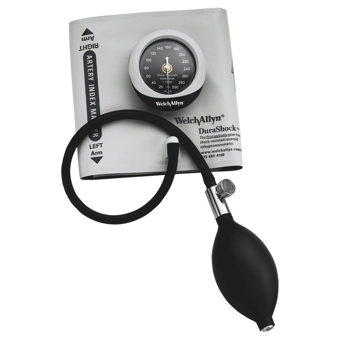 DuraShock Aneroid Sphygmomanometer Unit Bladderless, 23 - 40 cm, Black, Adult Cuff - Image 1