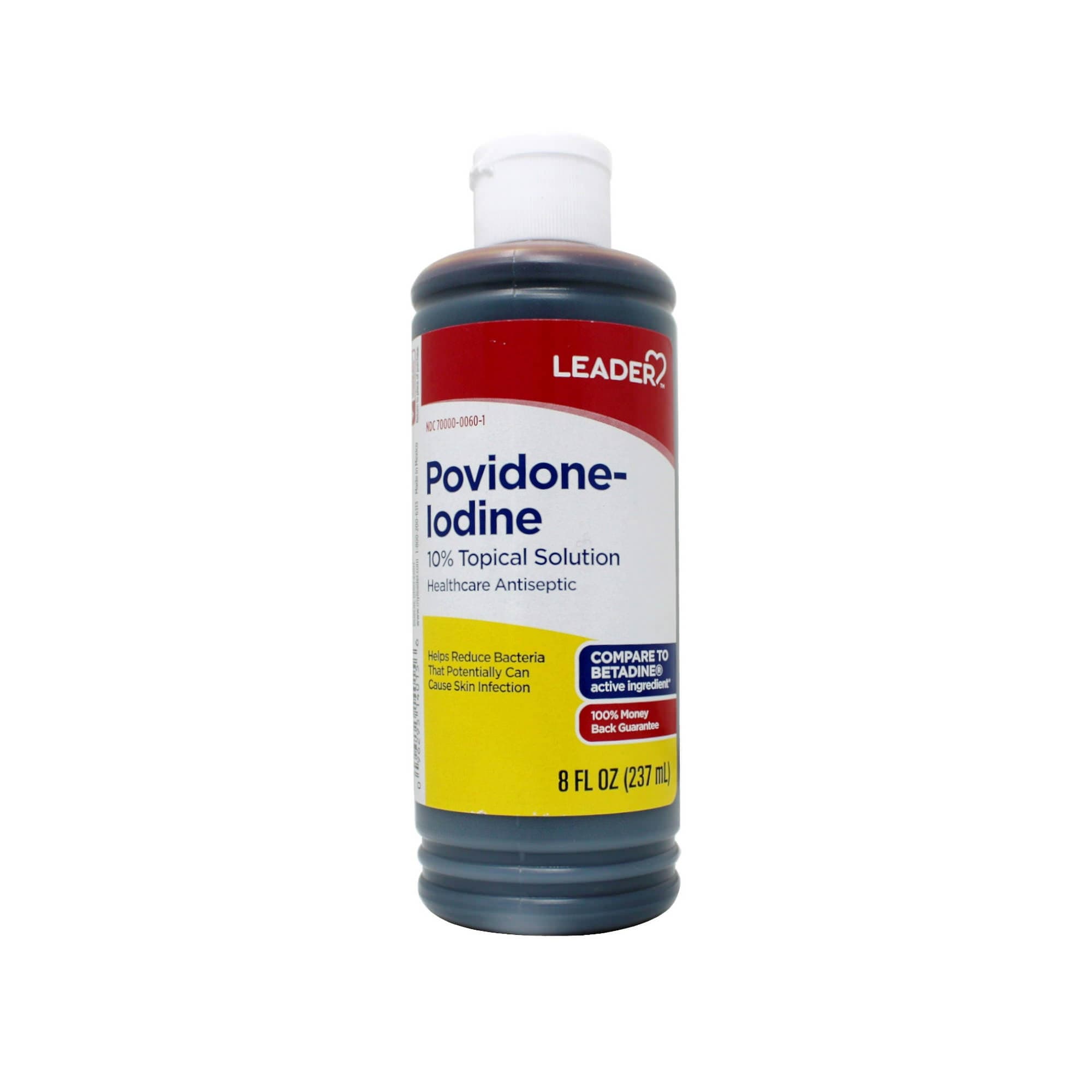 Leader Povidone Iodine 10% Topical Solution First Aid Antiseptic, 8 oz - Each - Image 1